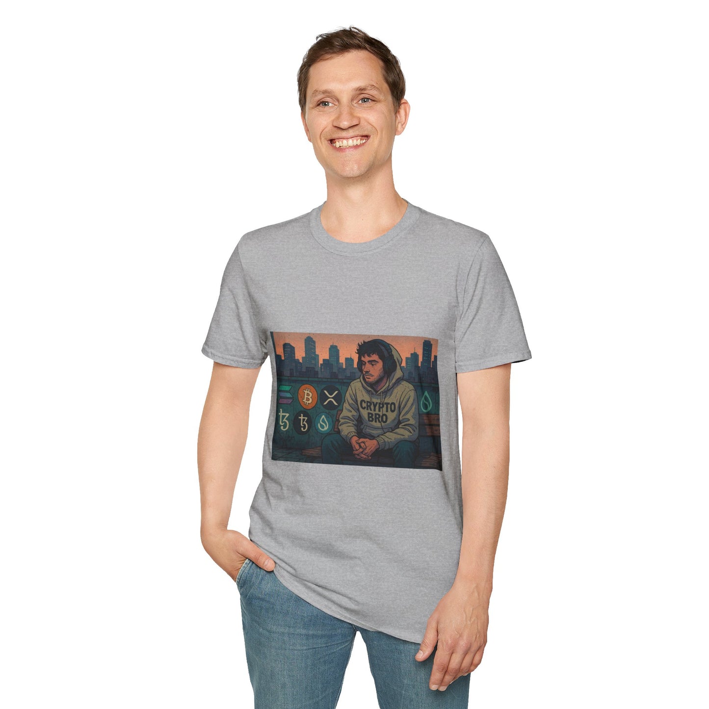 Crypto Vibes Unisex Softstyle T-Shirt | Trendy Graphic Tee for Crypto Enthusiasts, Perfect Gift for Tech Lovers, Casual Wear