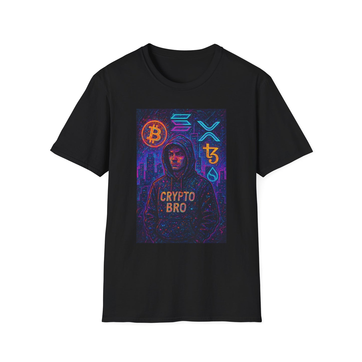 Crypto Bro Unisex Softstyle T-Shirt, Cryptocurrency Apparel, Blockchain Fashion, Gamer T-Shirt, Tech Enthusiast Gift
