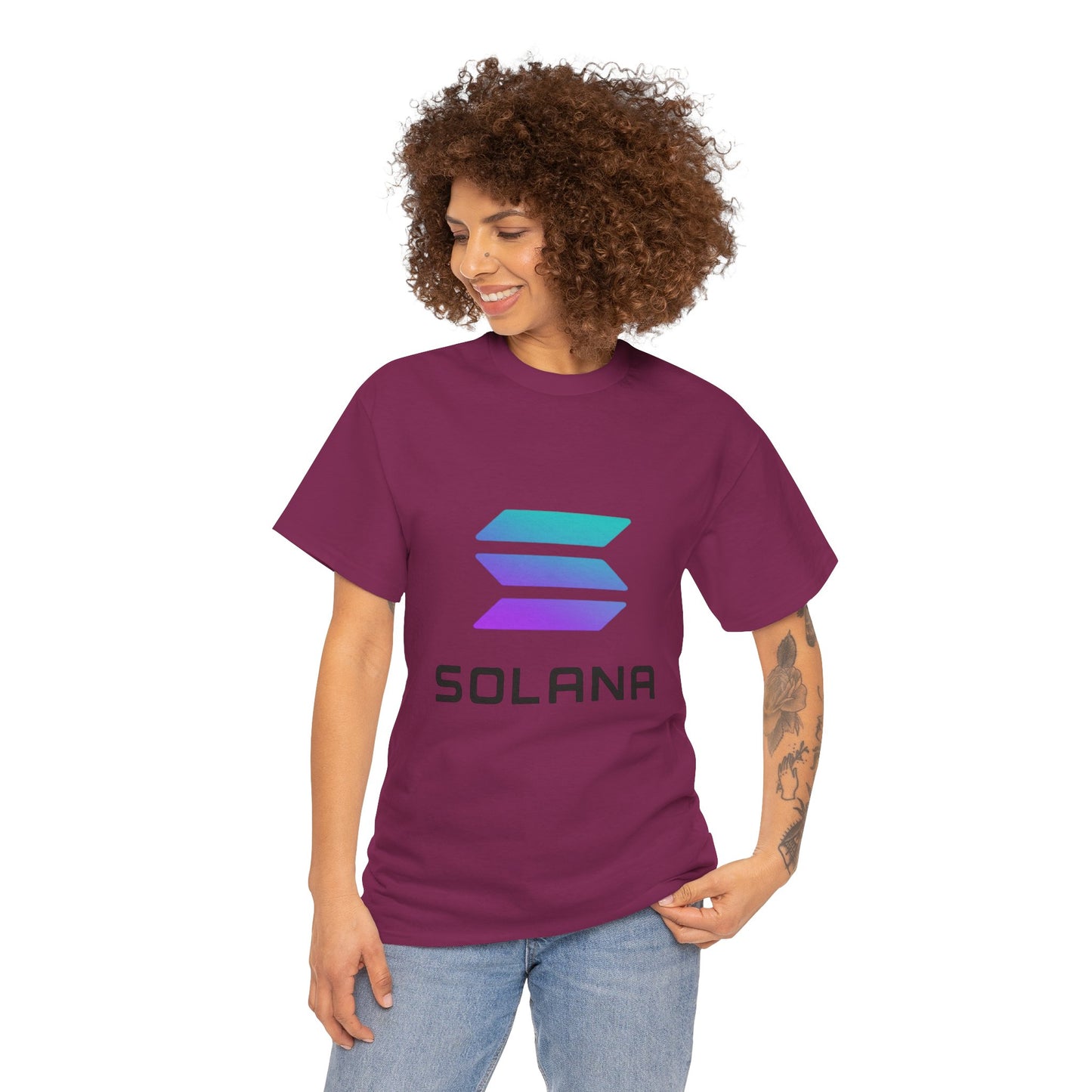 Solana Unisex Heavy Cotton Tee, Crypto Apparel, Gamer Shirt, Tech Enthusiast Wear, Unique Gift for Blockchain Lovers, Trending Fashion