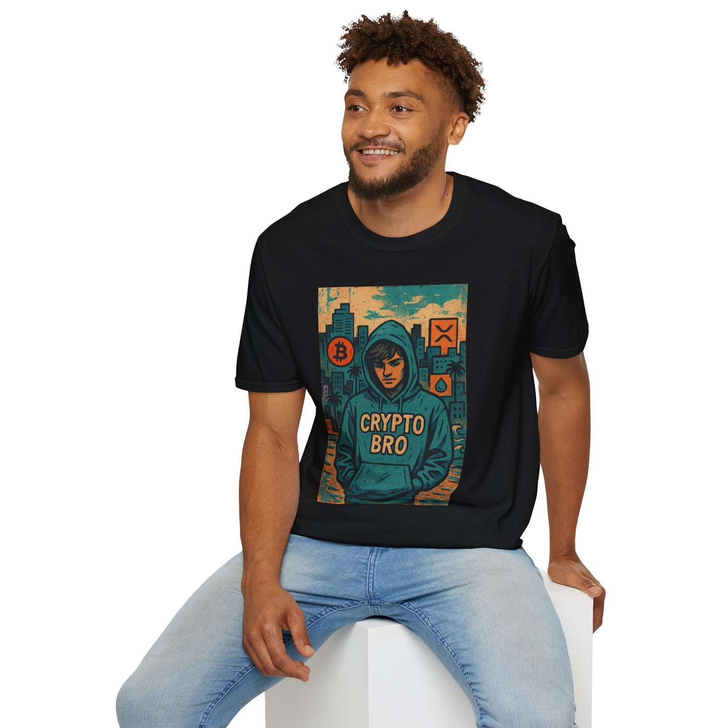 Crypto Bro Unisex Softstyle T-Shirt, Bitcoin Apparel, Cryptocurrency Gift, Casual Wear, Trendy Graphic Tee