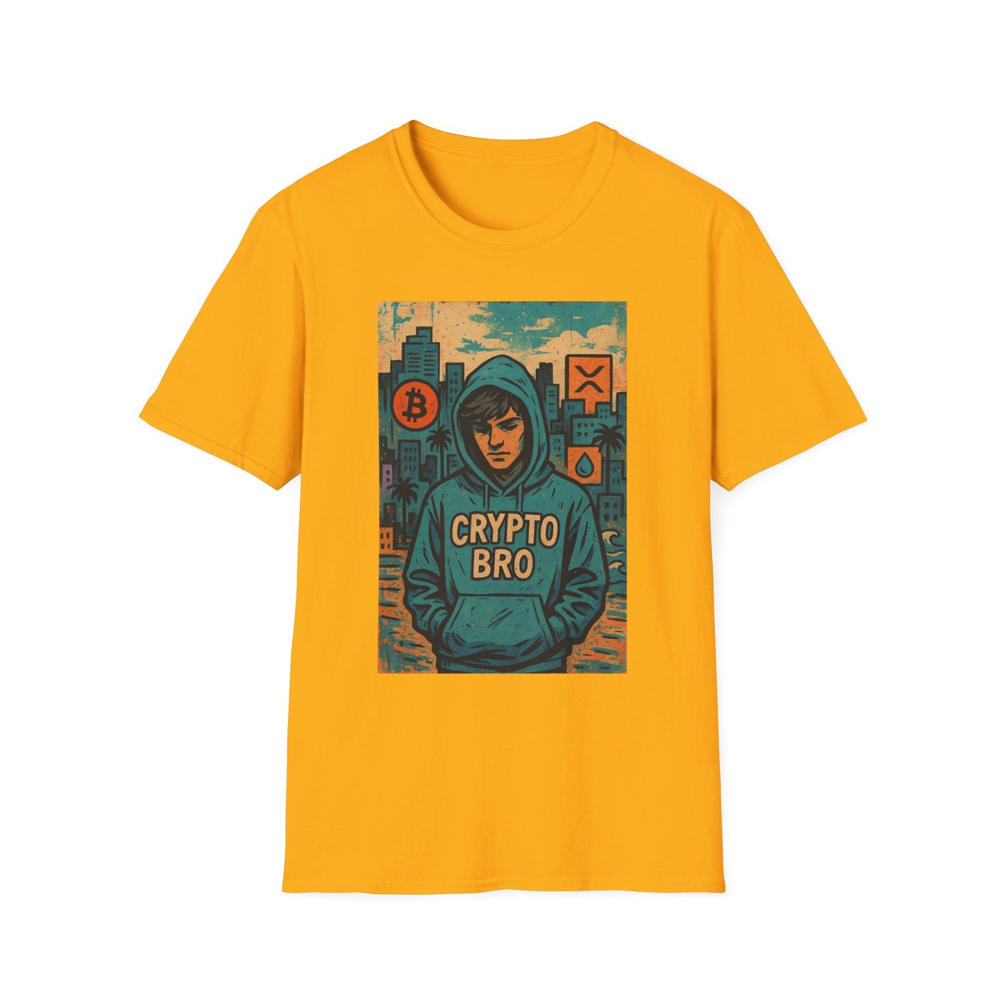 Crypto Bro Unisex Softstyle T-Shirt, Bitcoin Apparel, Cryptocurrency Gift, Casual Wear, Trendy Graphic Tee