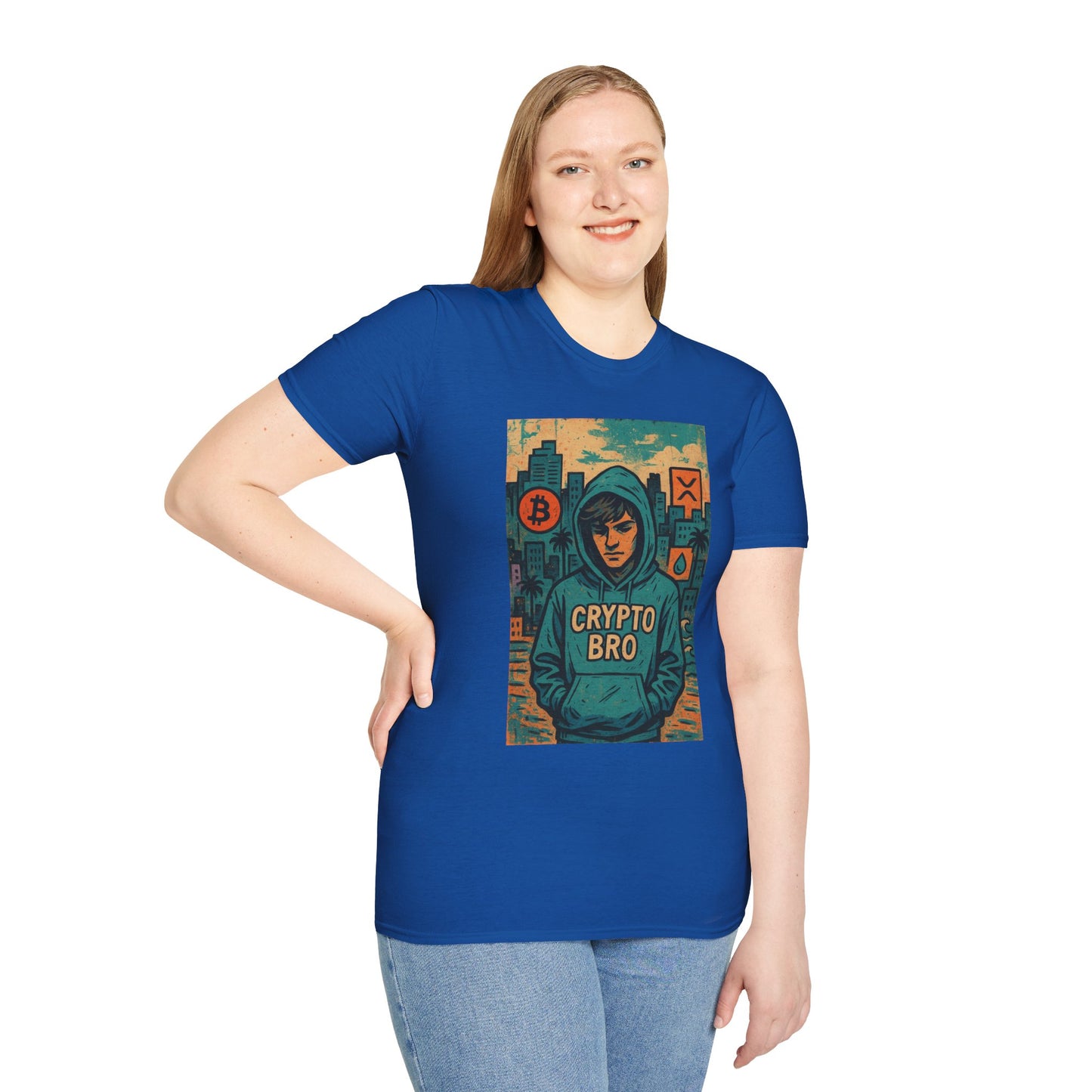 Crypto Bro Unisex Softstyle T-Shirt, Bitcoin Apparel, Cryptocurrency Gift, Casual Wear, Trendy Graphic Tee