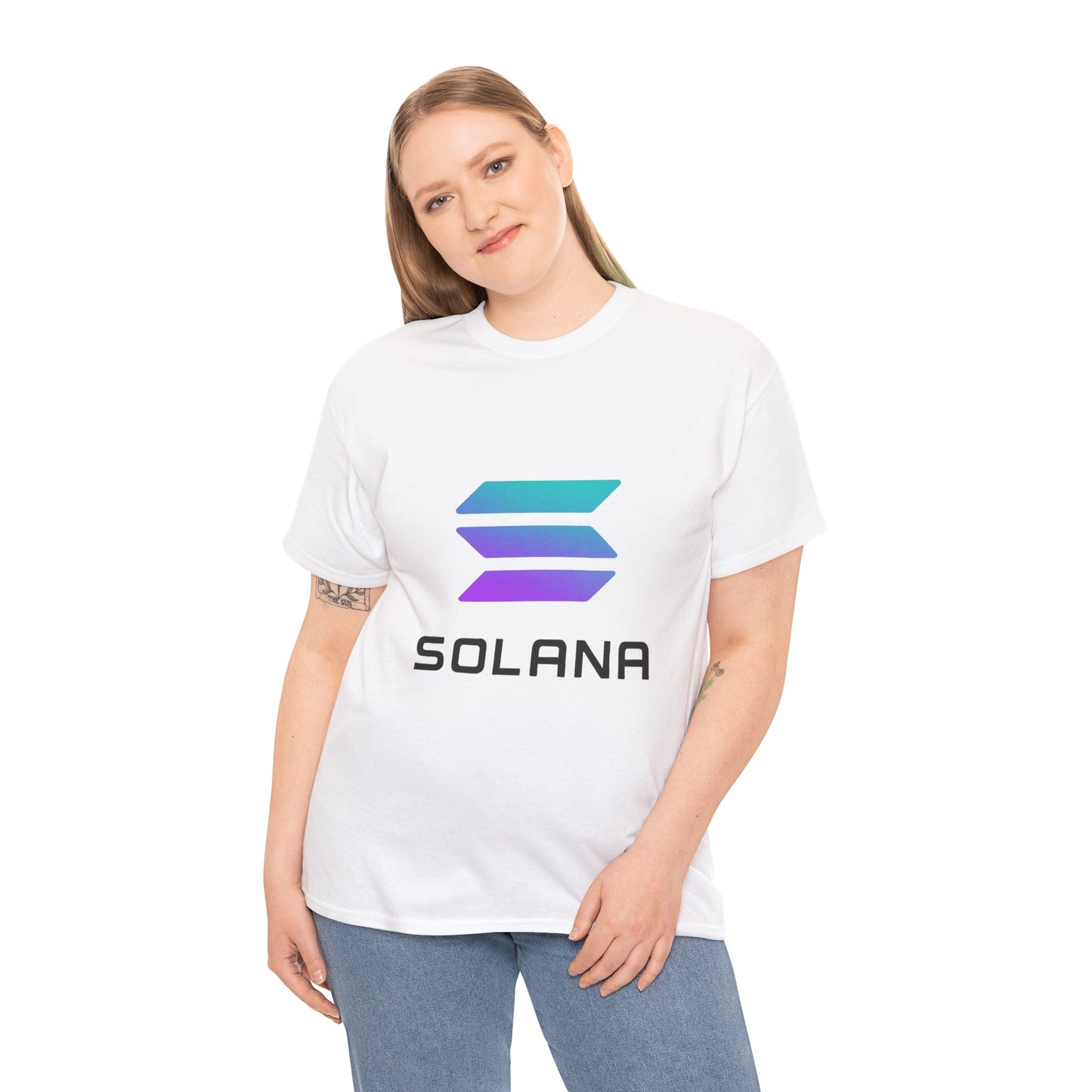 Solana Unisex Heavy Cotton Tee, Crypto Apparel, Gamer Shirt, Tech Enthusiast Wear, Unique Gift for Blockchain Lovers, Trending Fashion