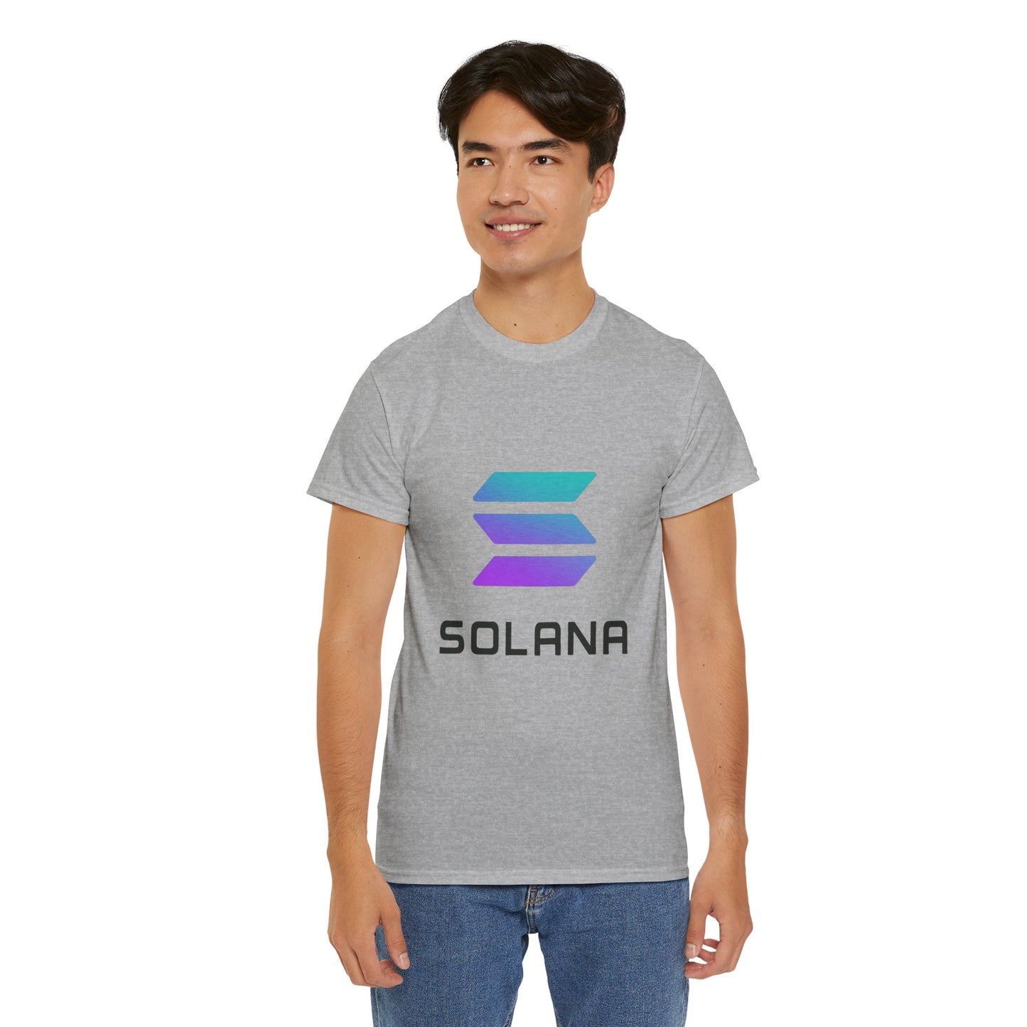 Solana Unisex Heavy Cotton Tee, Crypto Apparel, Gamer Shirt, Tech Enthusiast Wear, Unique Gift for Blockchain Lovers, Trending Fashion