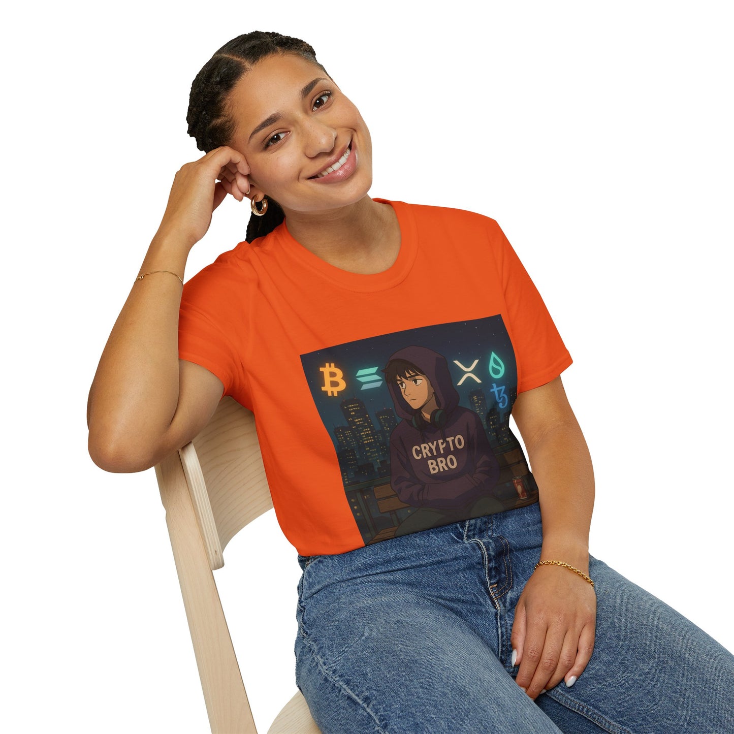 Crypto Bro Unisex Softstyle T-Shirt, Perfect for Gamers, Trendy Casual Wear, Unique Gift Idea, Crypto Enthusiast Apparel