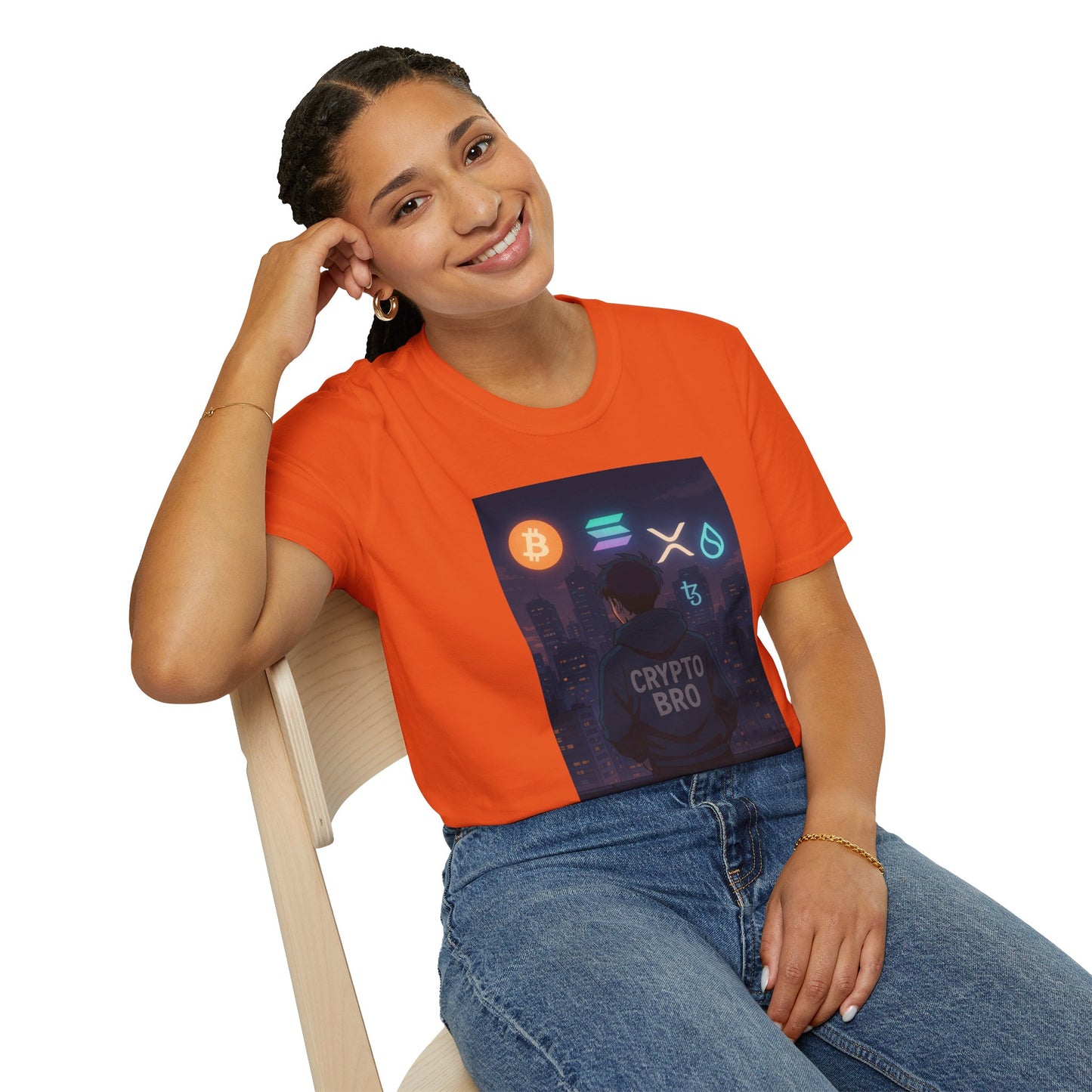 Crypto Bro Unisex Softstyle T-Shirt, Retro Gamer Apparel, Cryptocurrency Gift, Stylish Casual Wear, Graphic Tee for Men and Women