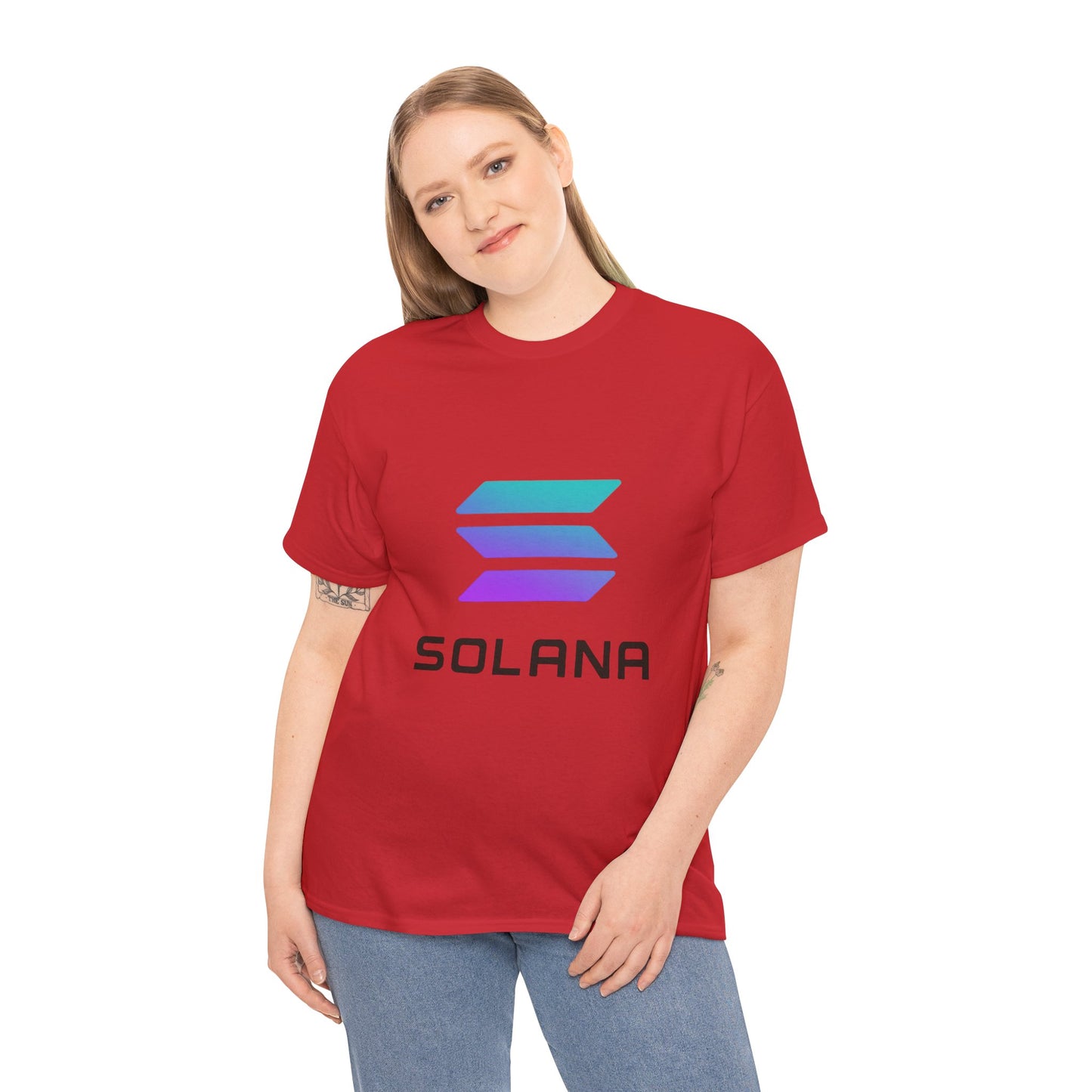 Solana Unisex Heavy Cotton Tee, Crypto Apparel, Gamer Shirt, Tech Enthusiast Wear, Unique Gift for Blockchain Lovers, Trending Fashion