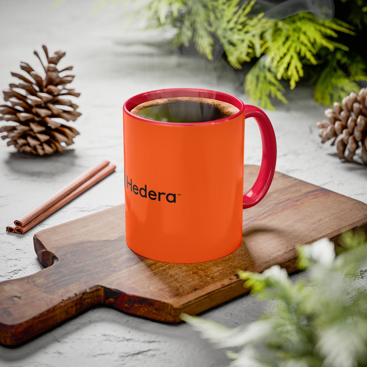 Hedera Orange Coffee Cup, Unique Gift for Coffee Lovers, Vibrant Drinkware for Home or Office, Modern Kitchen Decor