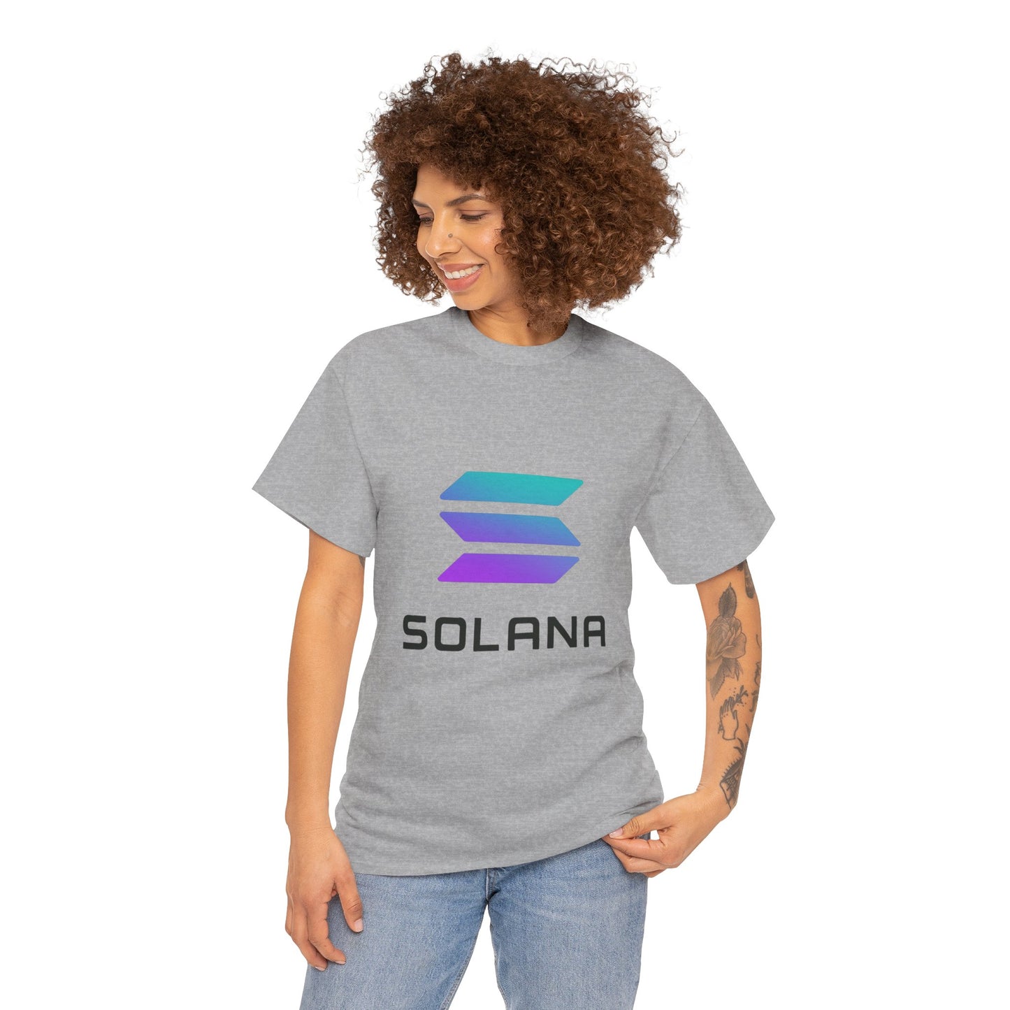 Solana Unisex Heavy Cotton Tee, Crypto Apparel, Gamer Shirt, Tech Enthusiast Wear, Unique Gift for Blockchain Lovers, Trending Fashion