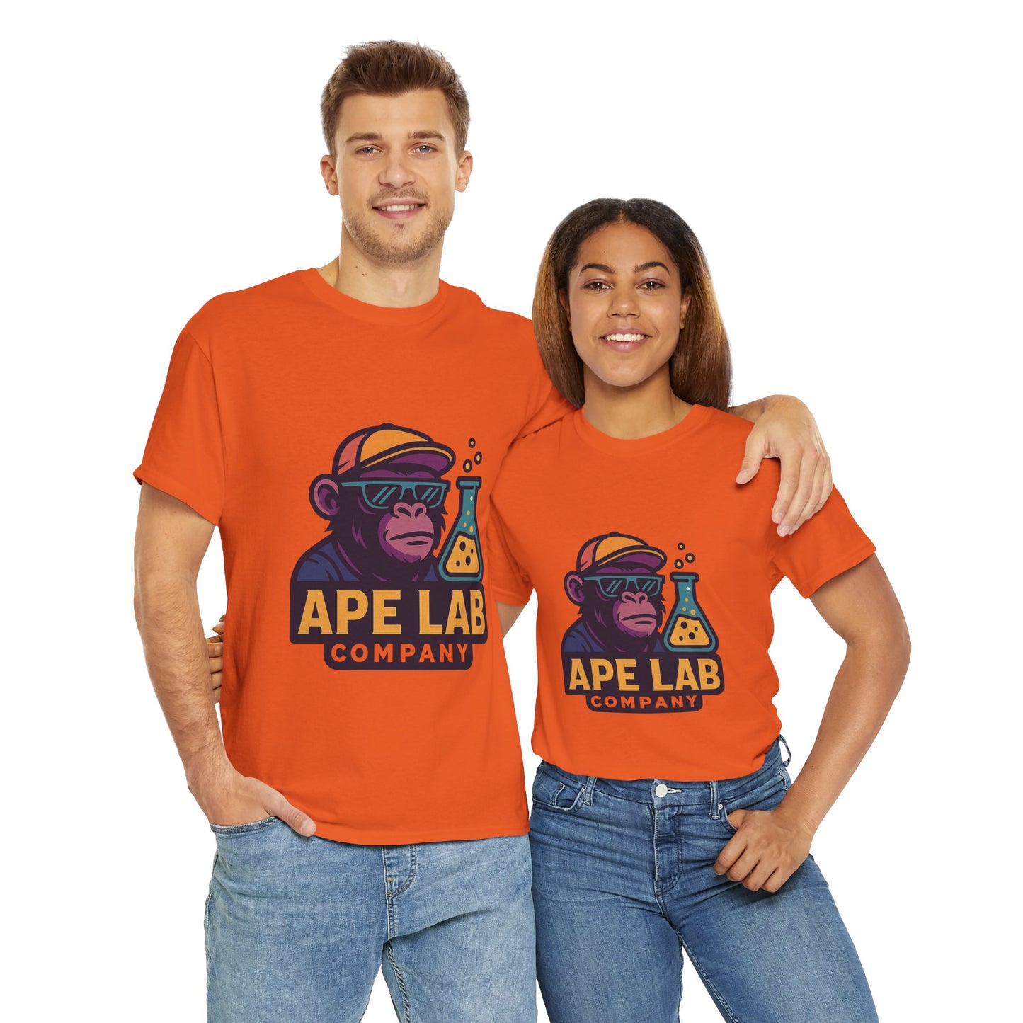 Ape Lab Company Unisex Heavy Cotton Tee - Fun and Stylish Tee for Science Lovers, Perfect for Casual Wear, Gifts, Birthdays, and Parties