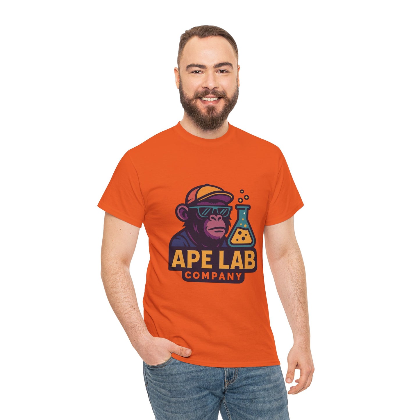 Ape Lab Company Unisex Heavy Cotton Tee - Fun and Stylish Tee for Science Lovers, Perfect for Casual Wear, Gifts, Birthdays, and Parties