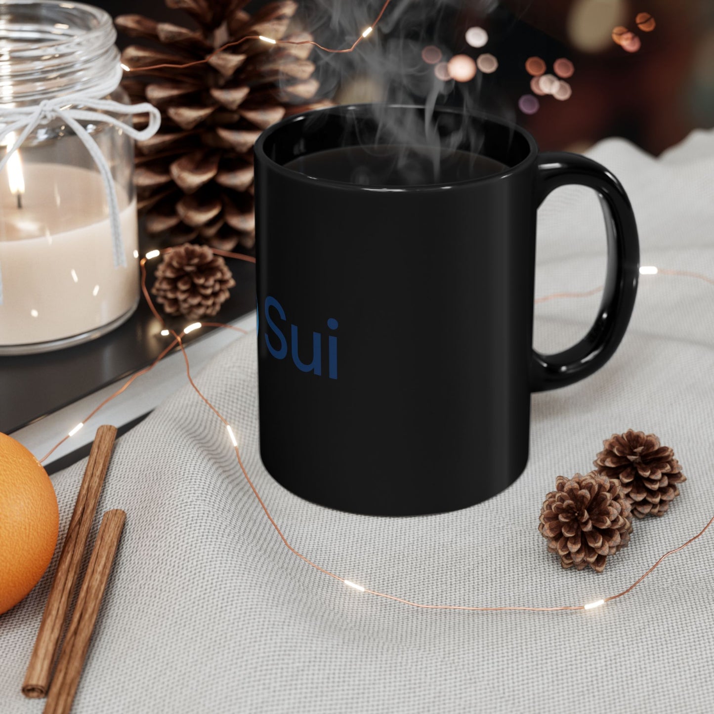 SUI Black Ceramic Mug with 'Sui' Logo - Perfect Gift for Coffee Lovers, Tea Drinkers, Office Use, Birthdays, Housewarming