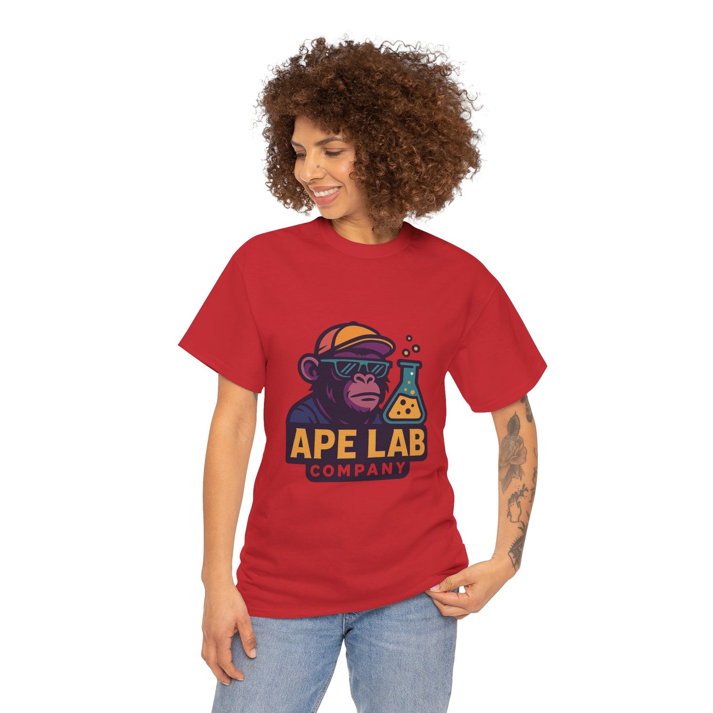 Ape Lab Company Unisex Heavy Cotton Tee - Fun and Stylish Tee for Science Lovers, Perfect for Casual Wear, Gifts, Birthdays, and Parties