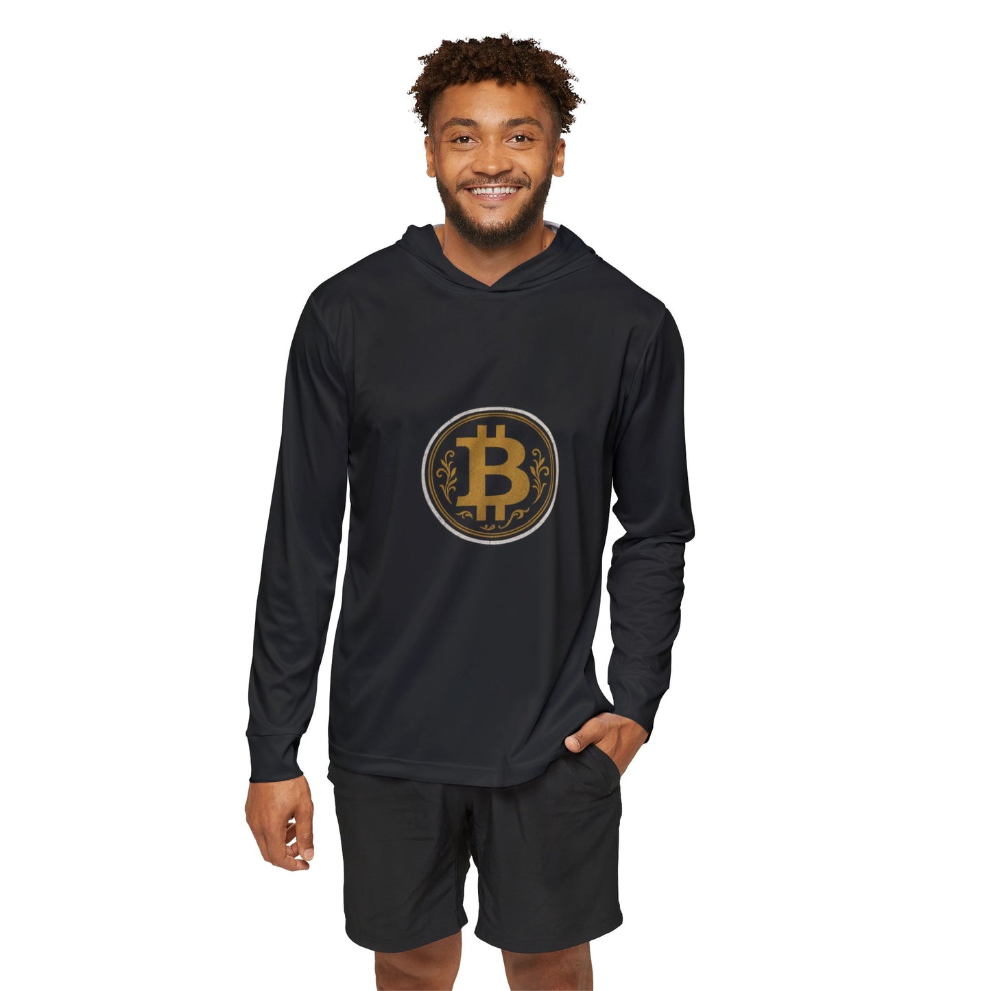 Men's Cryptocurrency Warmup Hoodie, Bitcoin Hoodie, Sportswear, Crypto Gift, Workout Apparel, Fitness Clothing