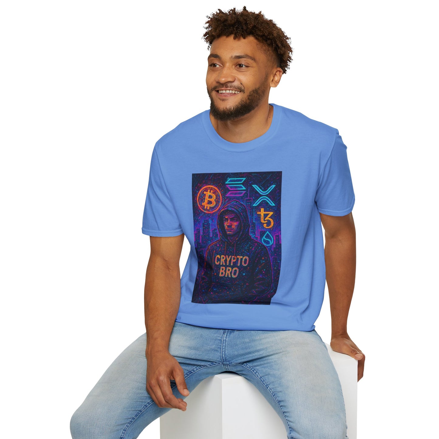 Crypto Bro Unisex Softstyle T-Shirt, Cryptocurrency Apparel, Blockchain Fashion, Gamer T-Shirt, Tech Enthusiast Gift