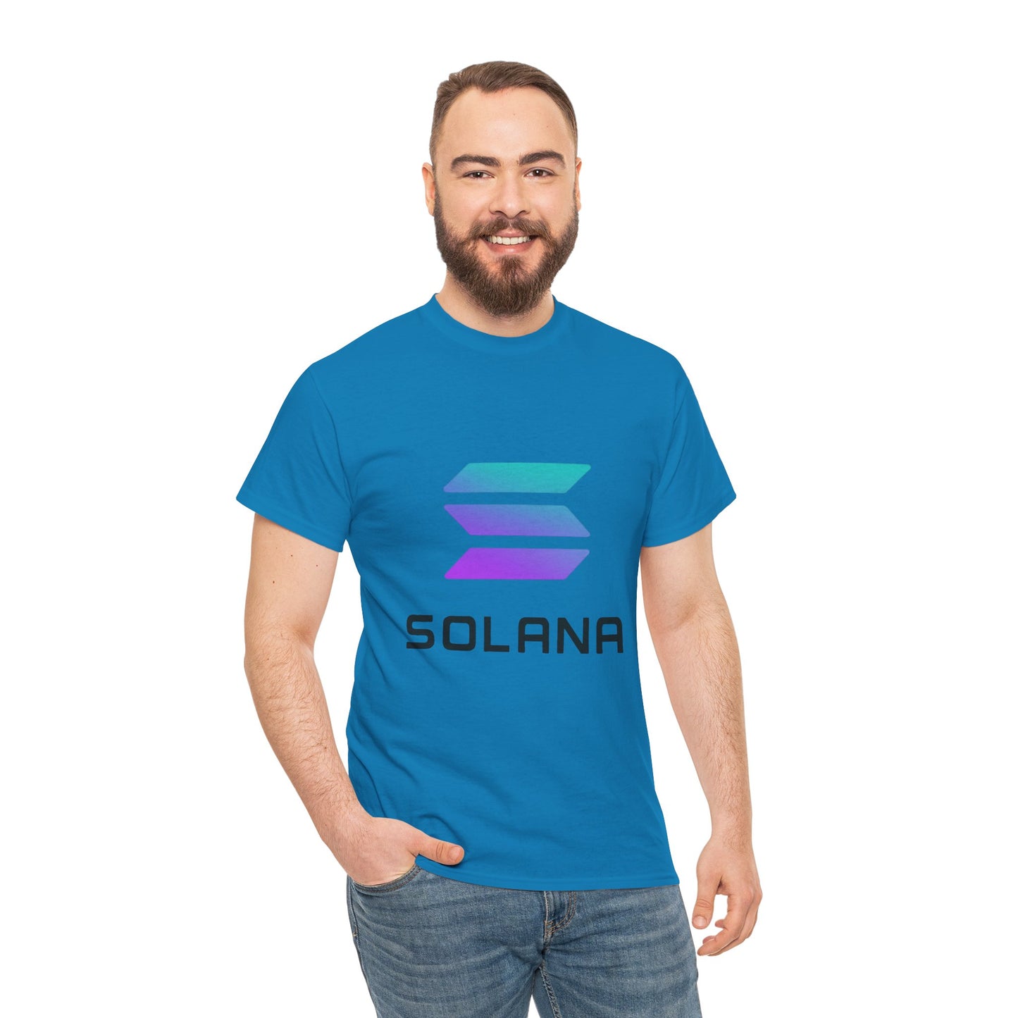 Solana Unisex Heavy Cotton Tee, Crypto Apparel, Gamer Shirt, Tech Enthusiast Wear, Unique Gift for Blockchain Lovers, Trending Fashion