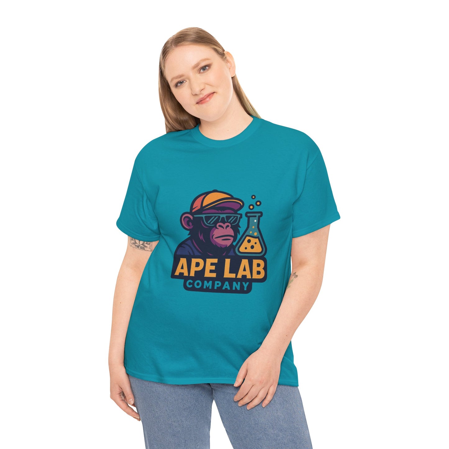 Ape Lab Company Unisex Heavy Cotton Tee - Fun and Stylish Tee for Science Lovers, Perfect for Casual Wear, Gifts, Birthdays, and Parties