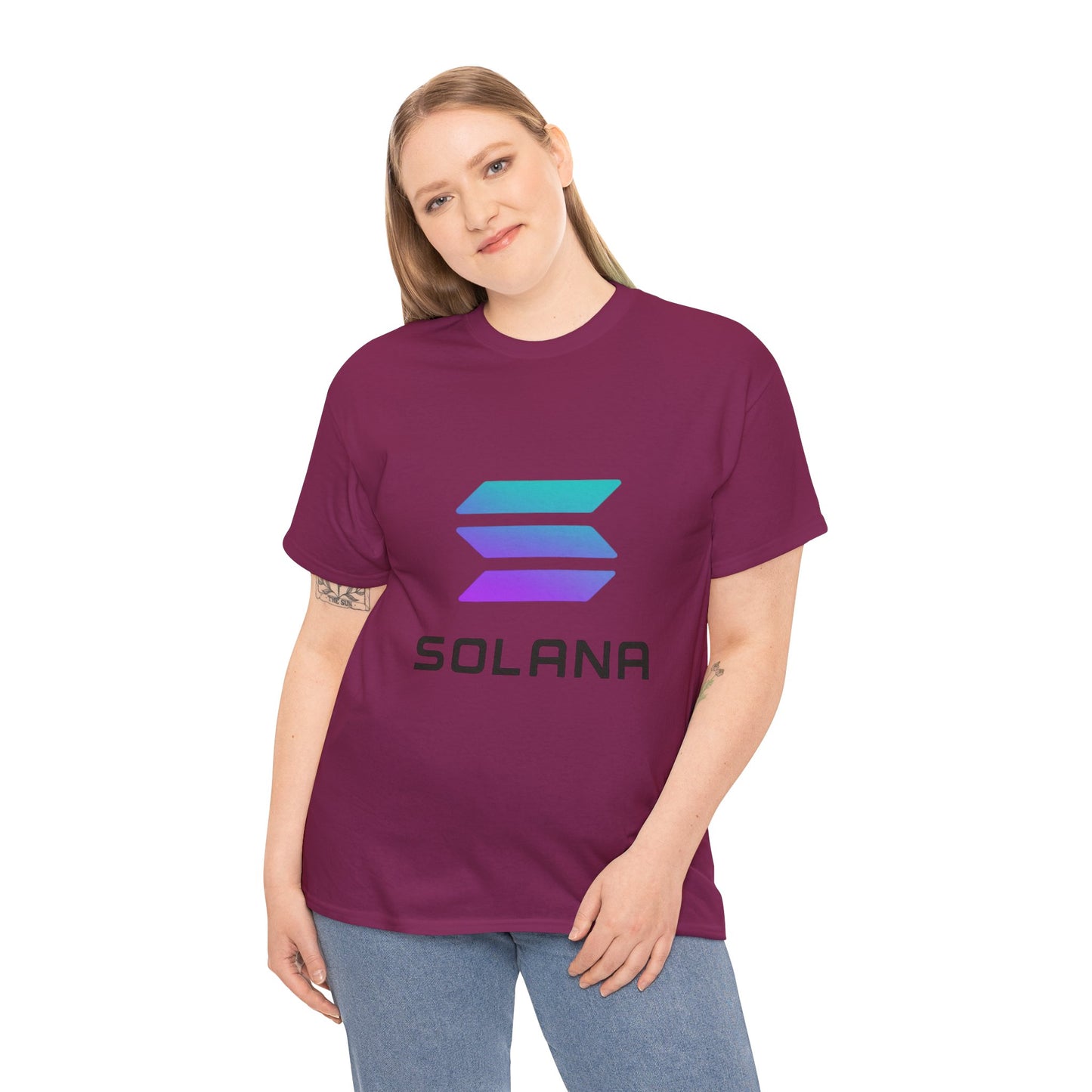 Solana Unisex Heavy Cotton Tee, Crypto Apparel, Gamer Shirt, Tech Enthusiast Wear, Unique Gift for Blockchain Lovers, Trending Fashion