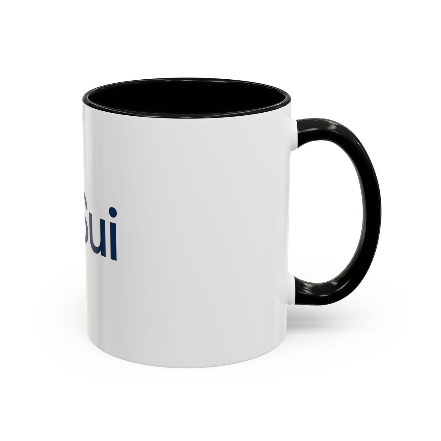 SUI Stylish Accent Coffee Mug - Unique Sui Logo Design, Perfect Gift for Coffee Lovers, Home, Office, or as a Fun Collectible