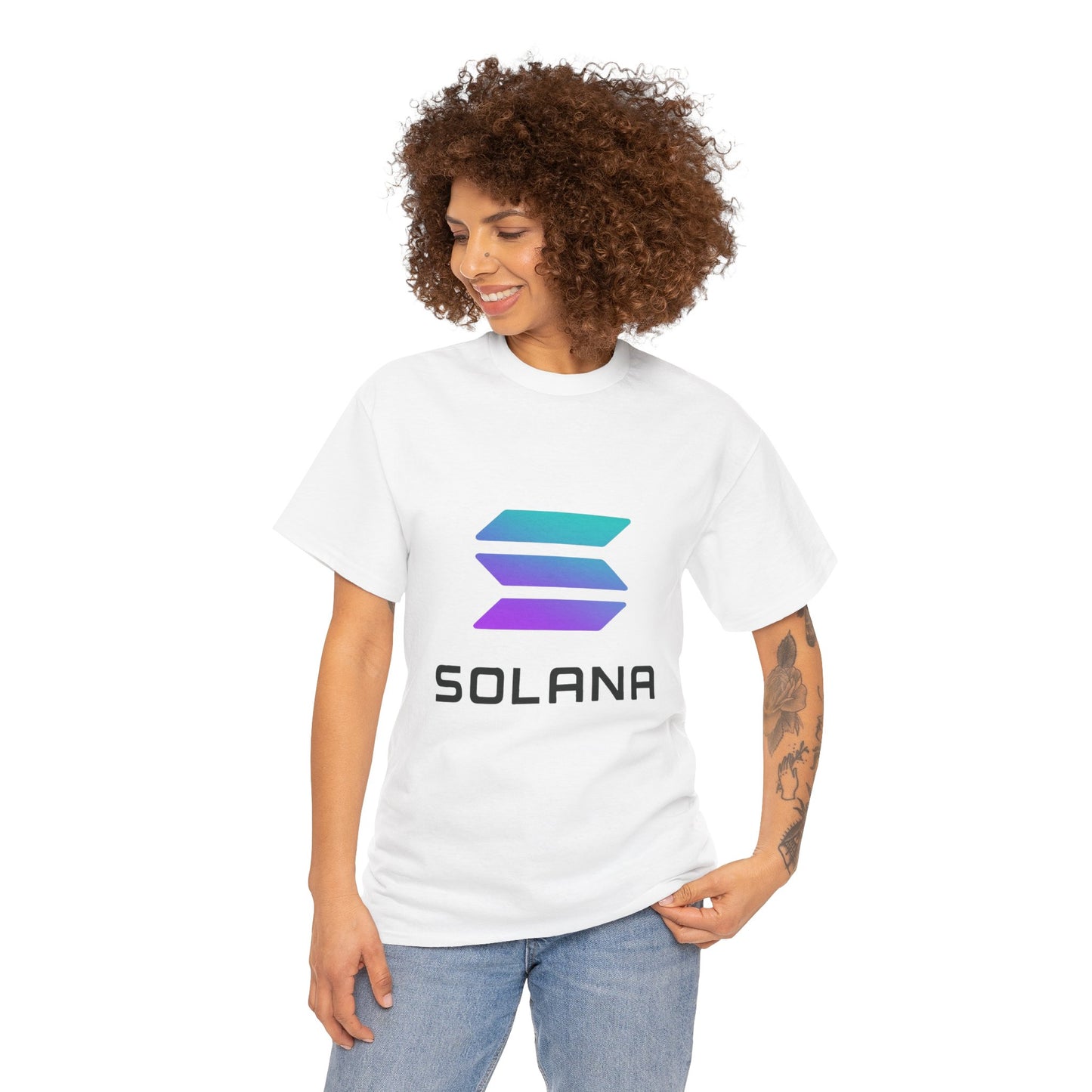 Solana Unisex Heavy Cotton Tee, Crypto Apparel, Gamer Shirt, Tech Enthusiast Wear, Unique Gift for Blockchain Lovers, Trending Fashion