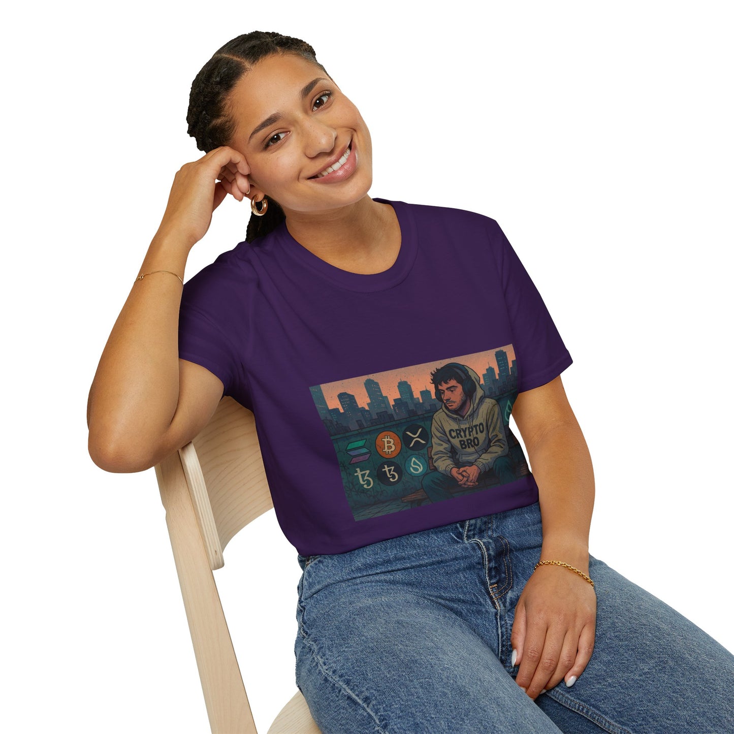 Crypto Vibes Unisex Softstyle T-Shirt | Trendy Graphic Tee for Crypto Enthusiasts, Perfect Gift for Tech Lovers, Casual Wear