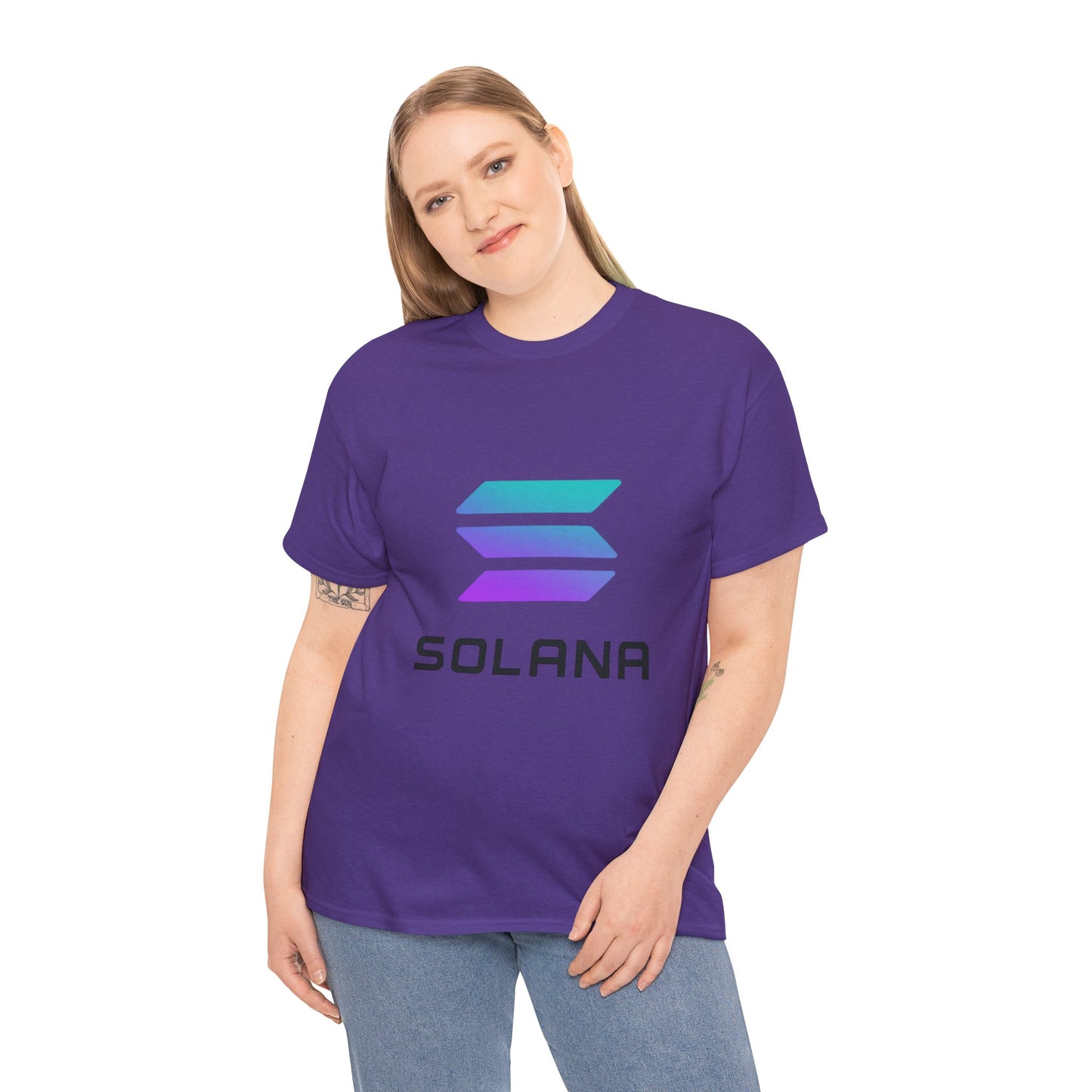 Solana Unisex Heavy Cotton Tee, Crypto Apparel, Gamer Shirt, Tech Enthusiast Wear, Unique Gift for Blockchain Lovers, Trending Fashion