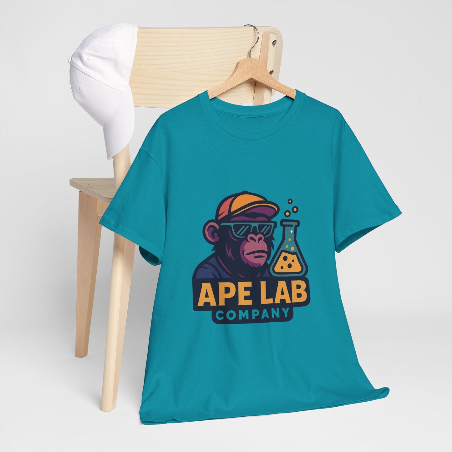Ape Lab Company Unisex Heavy Cotton Tee - Fun and Stylish Tee for Science Lovers, Perfect for Casual Wear, Gifts, Birthdays, and Parties