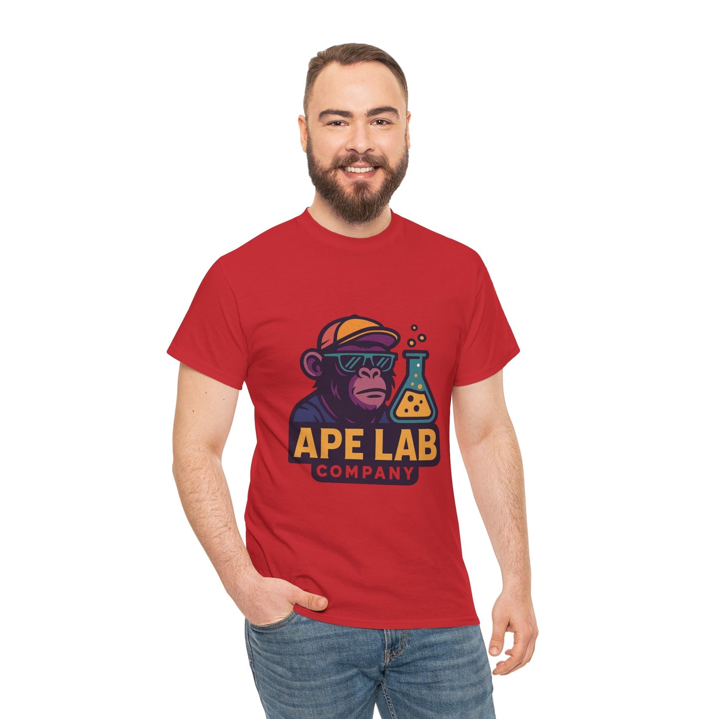 Ape Lab Company Unisex Heavy Cotton Tee - Fun and Stylish Tee for Science Lovers, Perfect for Casual Wear, Gifts, Birthdays, and Parties