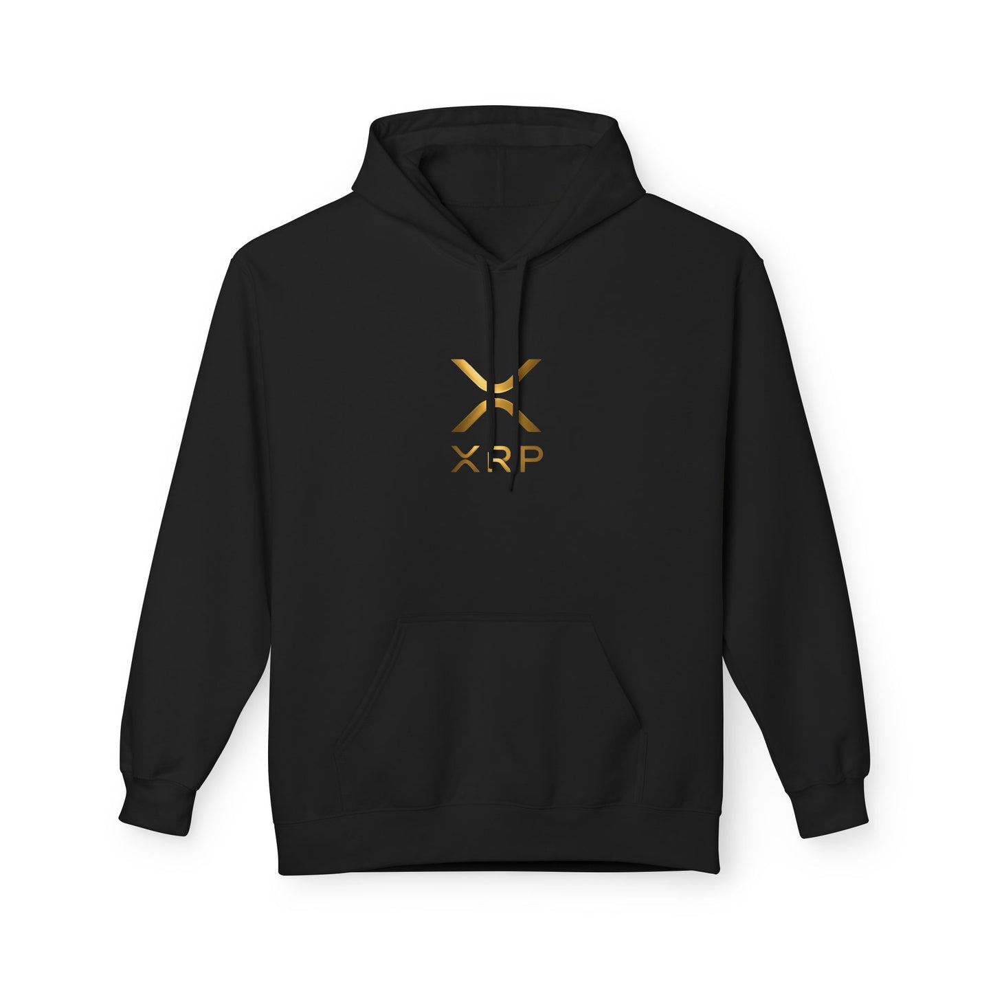 XRP Gold Logo Fleece Hoodie, Unisex Pullover, Cryptocurrency Apparel, Gift for Crypto Enthusiasts, Casual Streetwear, Perfect for Winter