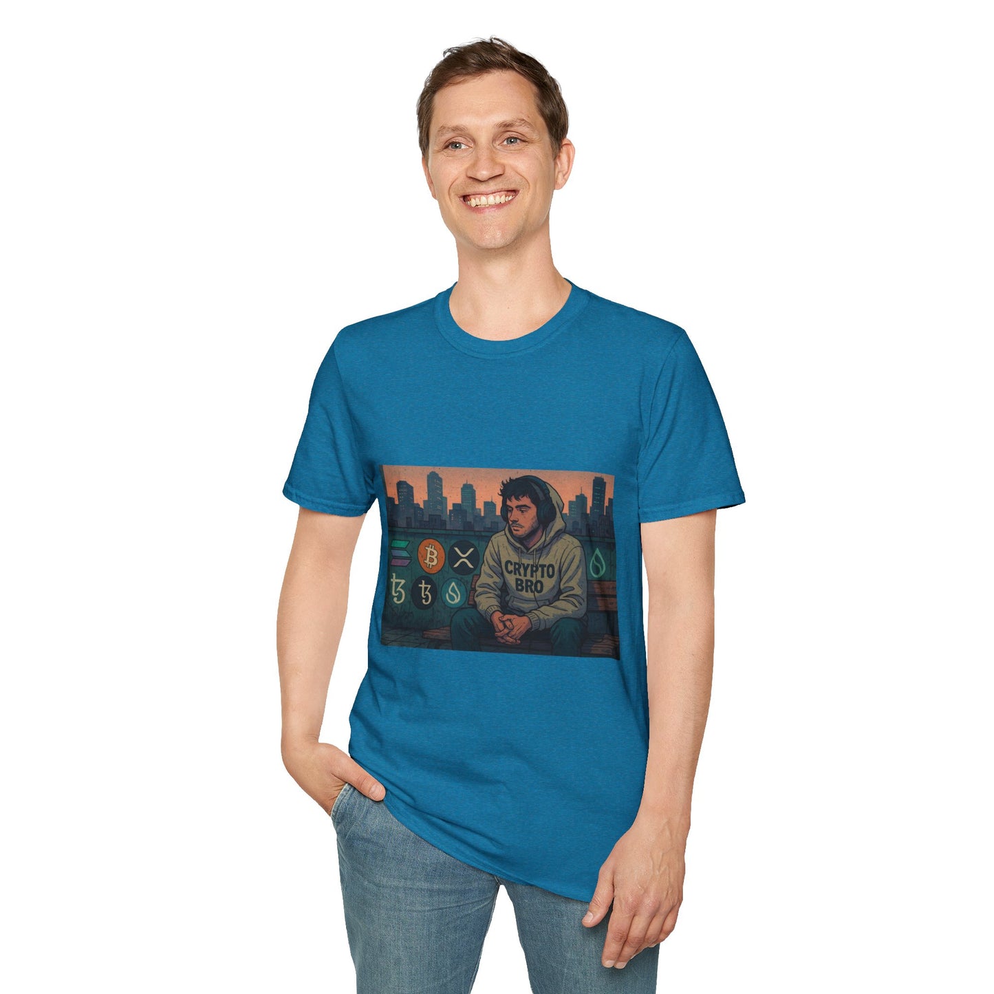 Crypto Vibes Unisex Softstyle T-Shirt | Trendy Graphic Tee for Crypto Enthusiasts, Perfect Gift for Tech Lovers, Casual Wear