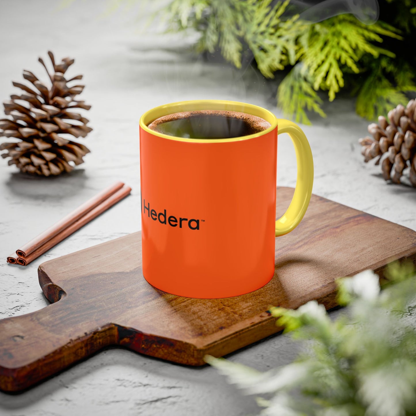 Hedera Orange Coffee Cup, Unique Gift for Coffee Lovers, Vibrant Drinkware for Home or Office, Modern Kitchen Decor