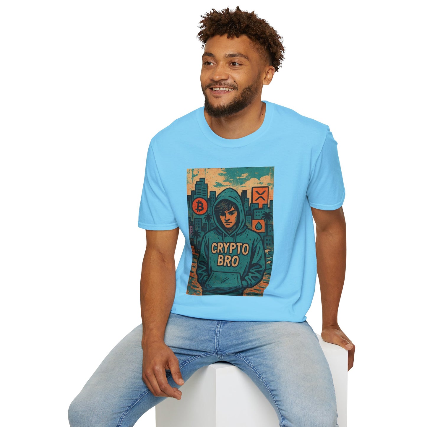 Crypto Bro Unisex Softstyle T-Shirt, Bitcoin Apparel, Cryptocurrency Gift, Casual Wear, Trendy Graphic Tee