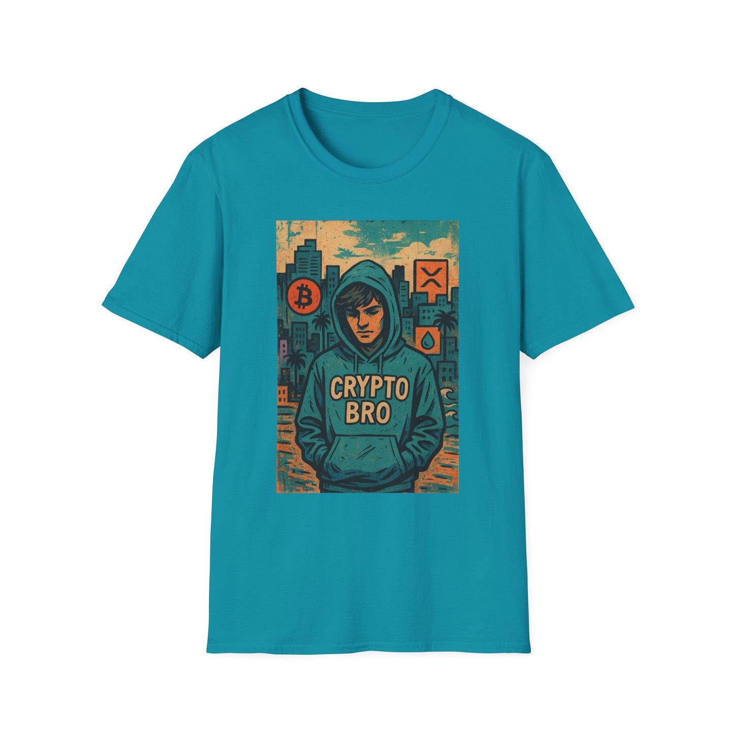 Crypto Bro Unisex Softstyle T-Shirt, Bitcoin Apparel, Cryptocurrency Gift, Casual Wear, Trendy Graphic Tee