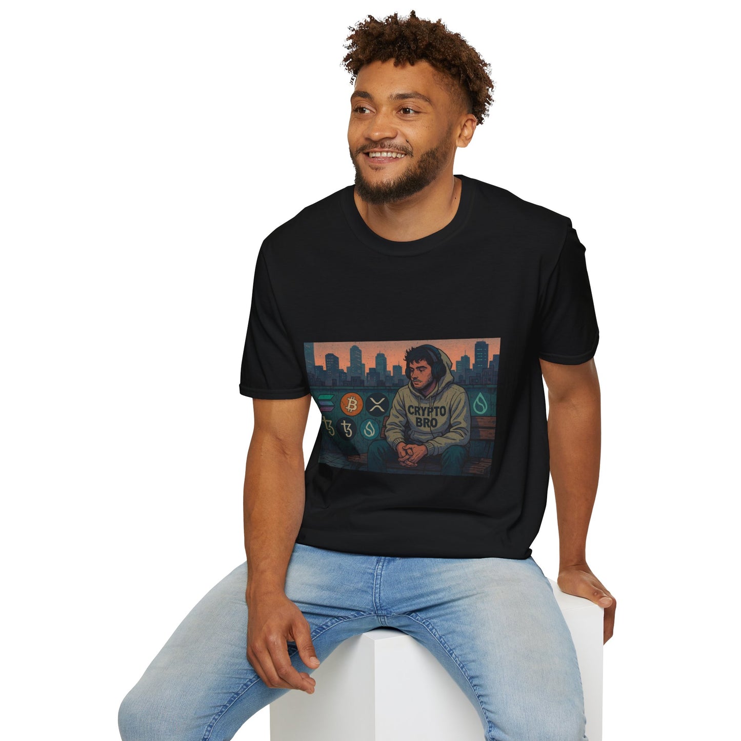 Crypto Vibes Unisex Softstyle T-Shirt | Trendy Graphic Tee for Crypto Enthusiasts, Perfect Gift for Tech Lovers, Casual Wear