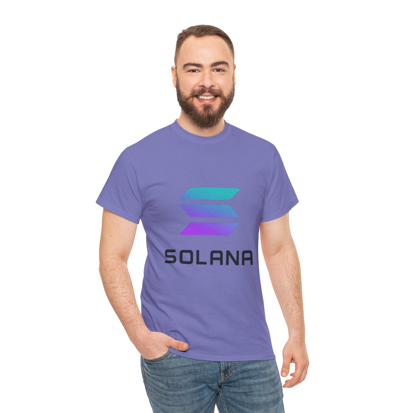Solana Unisex Heavy Cotton Tee, Crypto Apparel, Gamer Shirt, Tech Enthusiast Wear, Unique Gift for Blockchain Lovers, Trending Fashion
