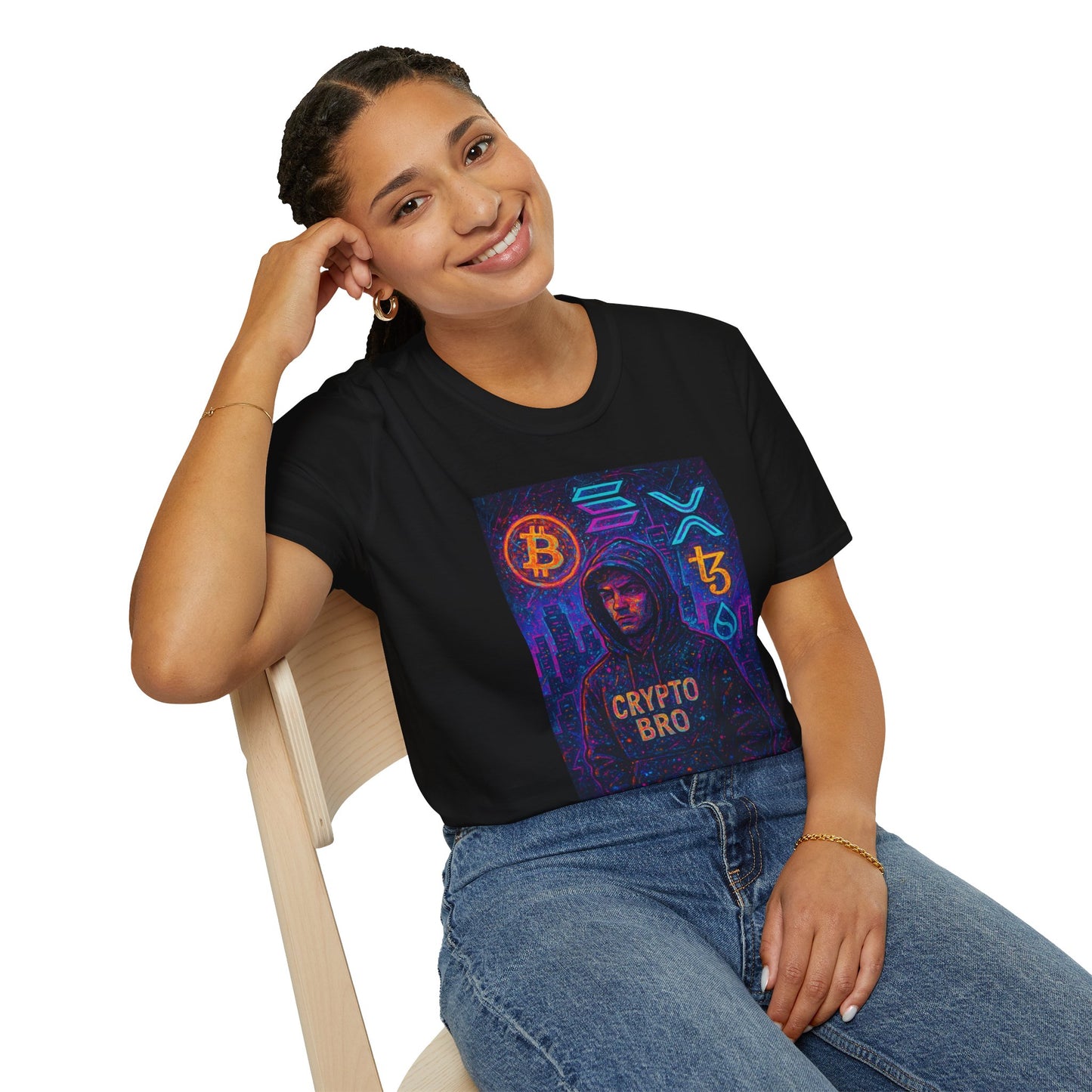Crypto Bro Unisex Softstyle T-Shirt, Cryptocurrency Apparel, Blockchain Fashion, Gamer T-Shirt, Tech Enthusiast Gift