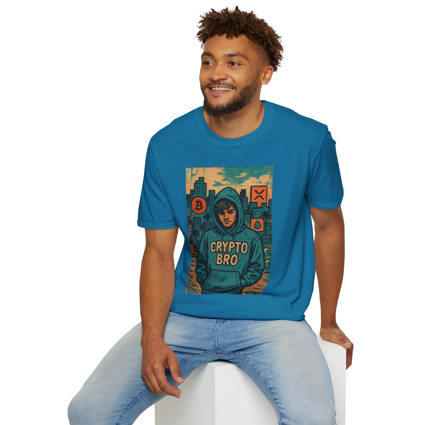 Crypto Bro Unisex Softstyle T-Shirt, Bitcoin Apparel, Cryptocurrency Gift, Casual Wear, Trendy Graphic Tee