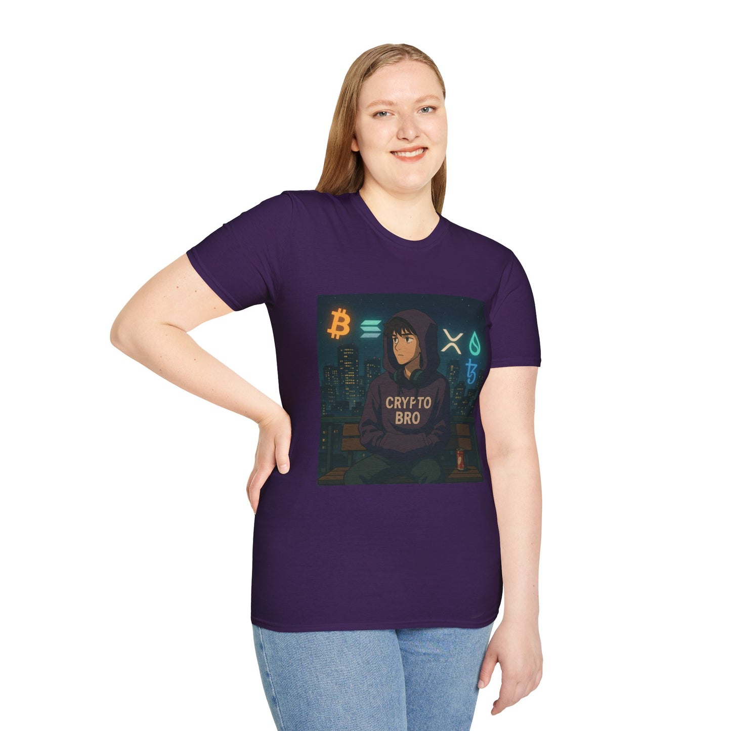 Crypto Bro Unisex Softstyle T-Shirt, Perfect for Gamers, Trendy Casual Wear, Unique Gift Idea, Crypto Enthusiast Apparel