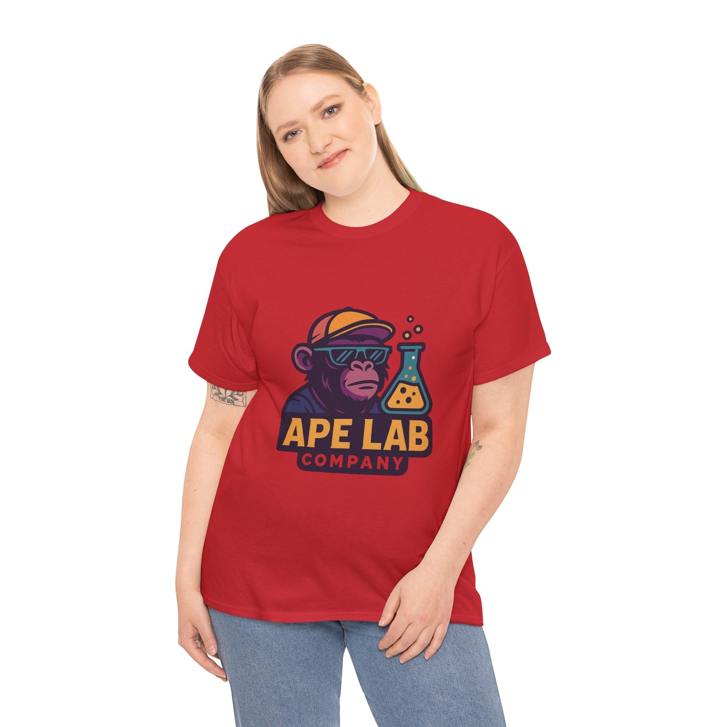 Ape Lab Company Unisex Heavy Cotton Tee - Fun and Stylish Tee for Science Lovers, Perfect for Casual Wear, Gifts, Birthdays, and Parties