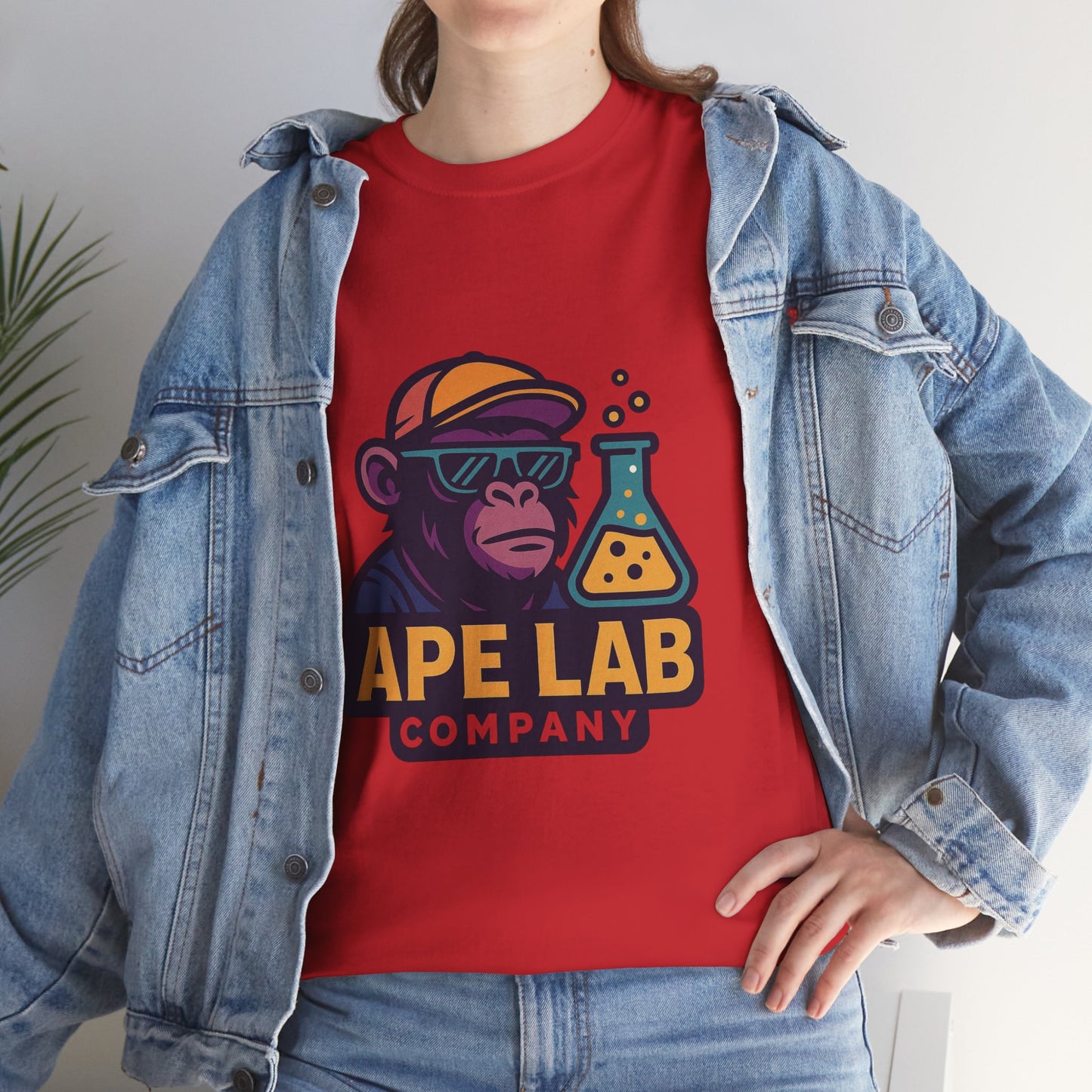 Ape Lab Company Unisex Heavy Cotton Tee - Fun and Stylish Tee for Science Lovers, Perfect for Casual Wear, Gifts, Birthdays, and Parties