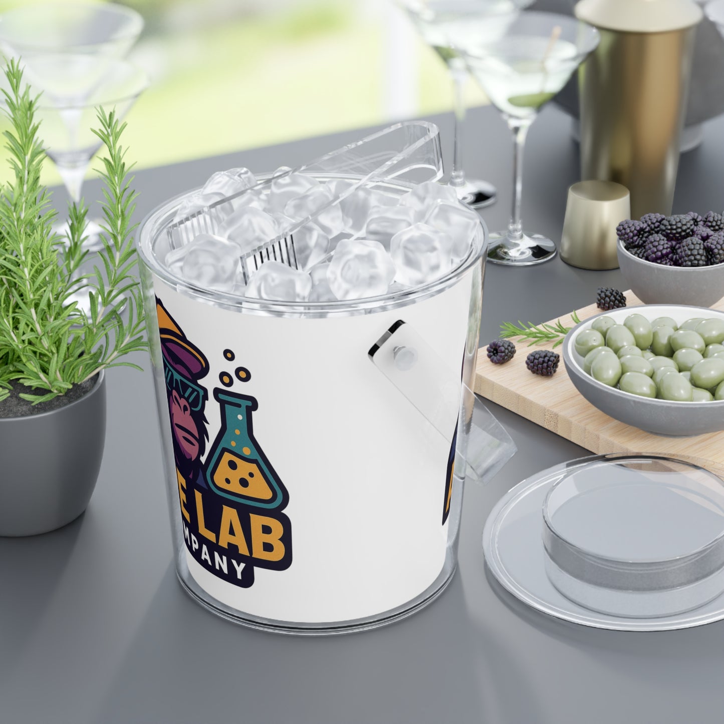 Ape Lab Company Chillin' Ice Bucket with Tongs, Perfect for Parties, Summer Celebrations, BBQs, Drink Cooler, Fun Gift Idea