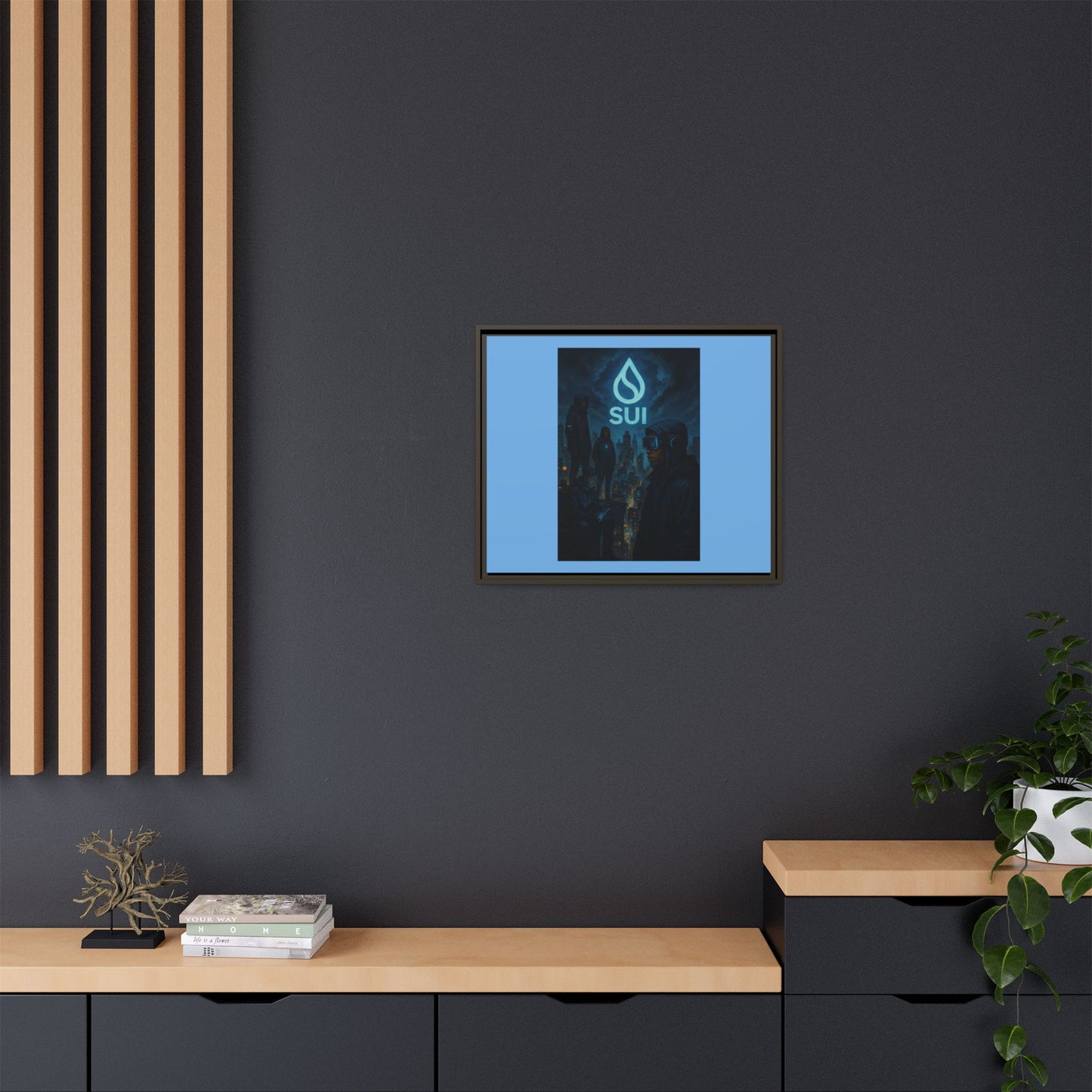 SUI Framed Canvas Art Print, Urban Art, Modern Wall Decor, Unique Gift for Art Lovers, Home or Office Decoration, SUI Design