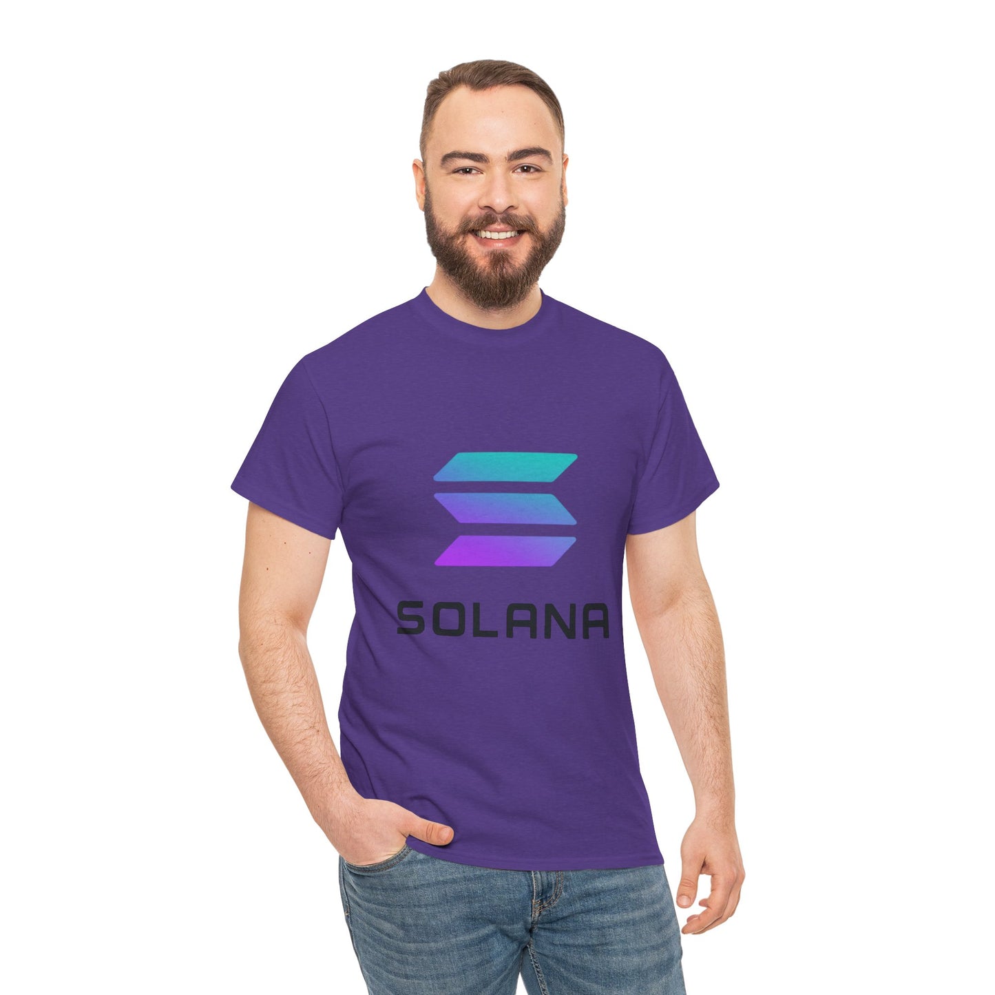 Solana Unisex Heavy Cotton Tee, Crypto Apparel, Gamer Shirt, Tech Enthusiast Wear, Unique Gift for Blockchain Lovers, Trending Fashion