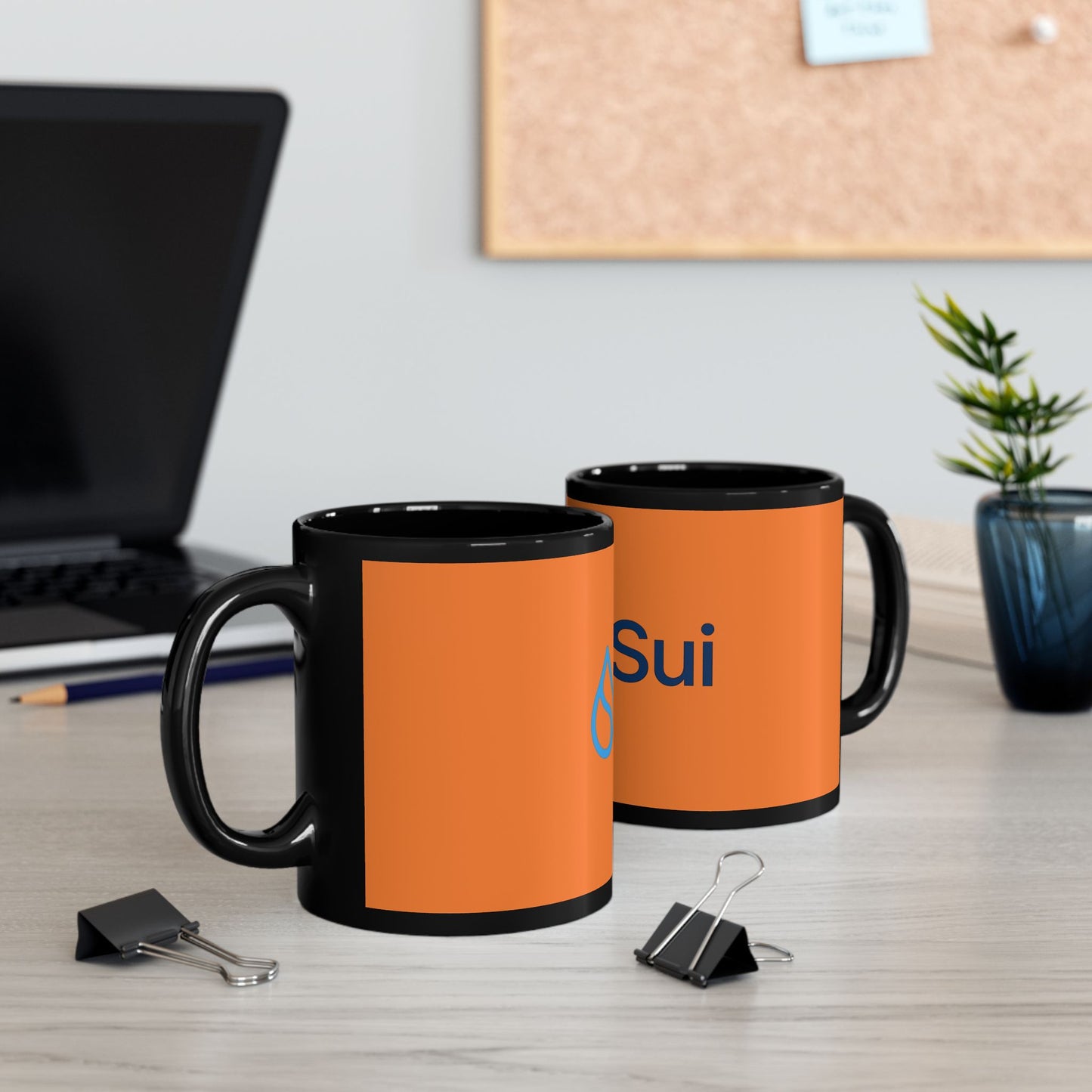 Sui Orange Accent Mug, Coffee Cup, Tea Mug, Gift for Friends, Office Mug, Motivational Drinkware