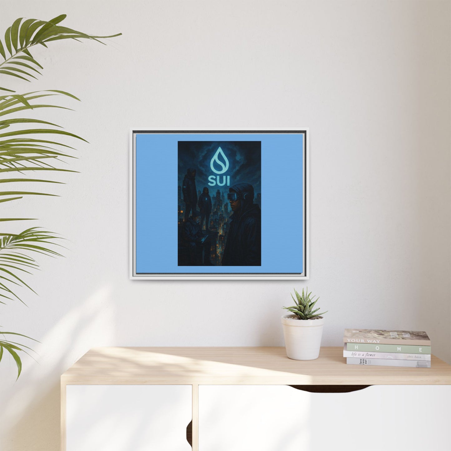 SUI Framed Canvas Art Print, Urban Art, Modern Wall Decor, Unique Gift for Art Lovers, Home or Office Decoration, SUI Design
