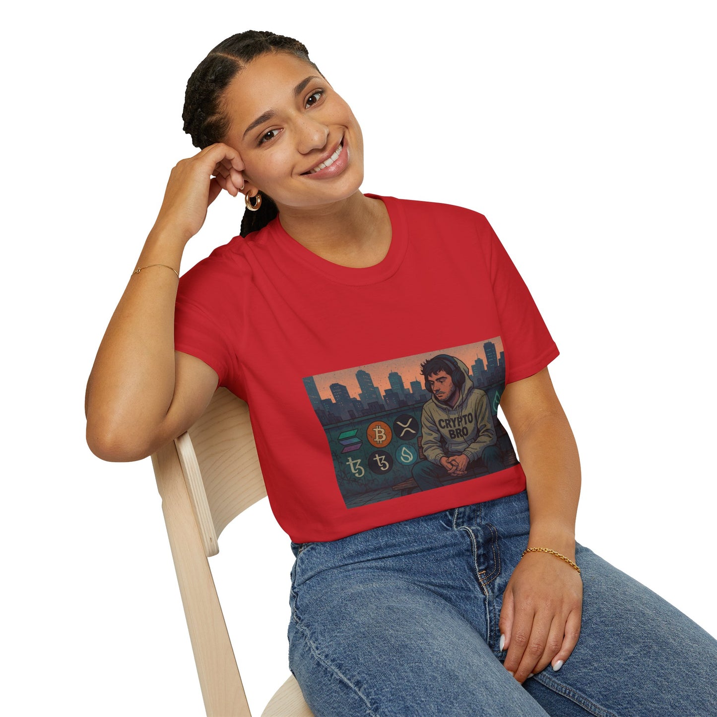 Crypto Vibes Unisex Softstyle T-Shirt | Trendy Graphic Tee for Crypto Enthusiasts, Perfect Gift for Tech Lovers, Casual Wear