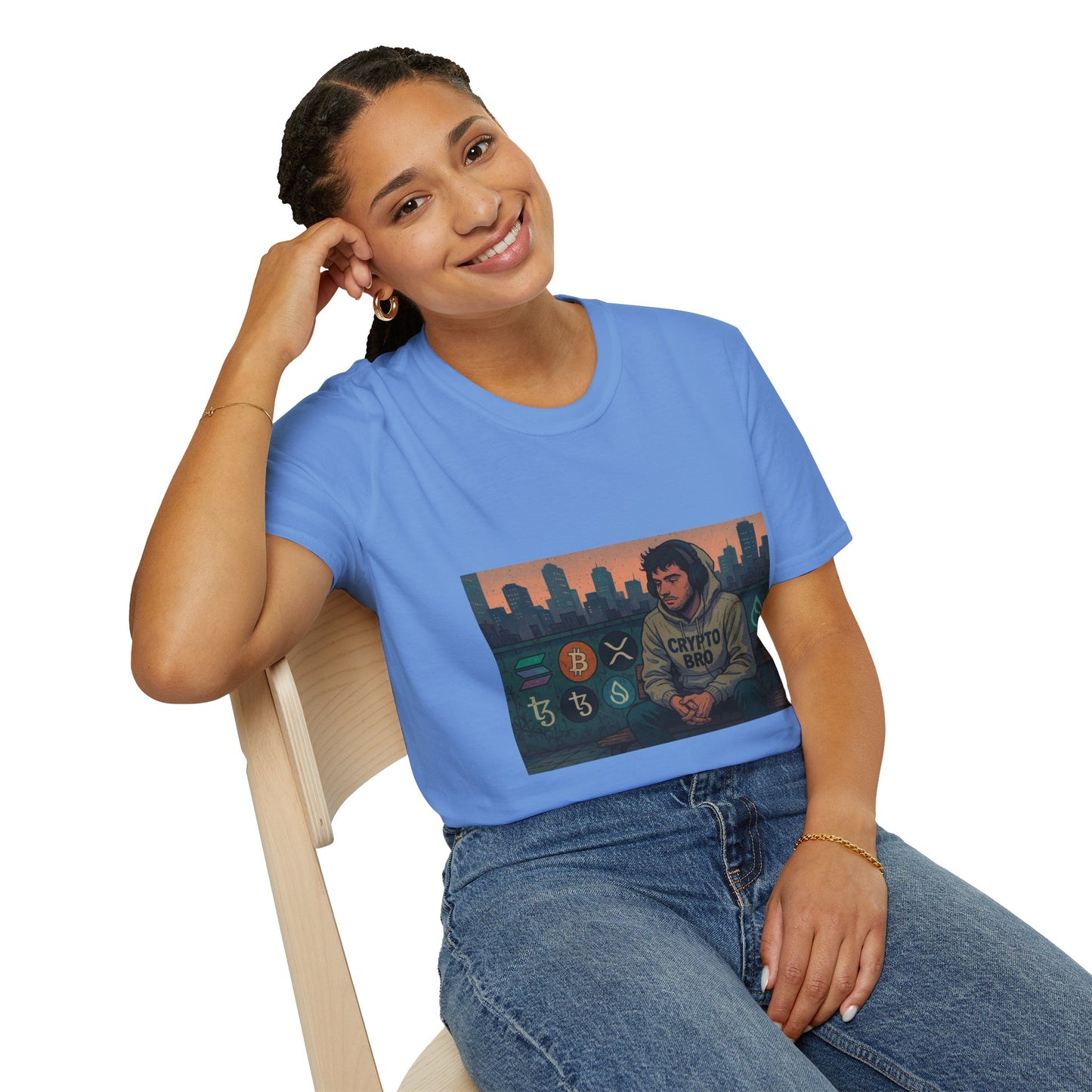 Crypto Vibes Unisex Softstyle T-Shirt | Trendy Graphic Tee for Crypto Enthusiasts, Perfect Gift for Tech Lovers, Casual Wear