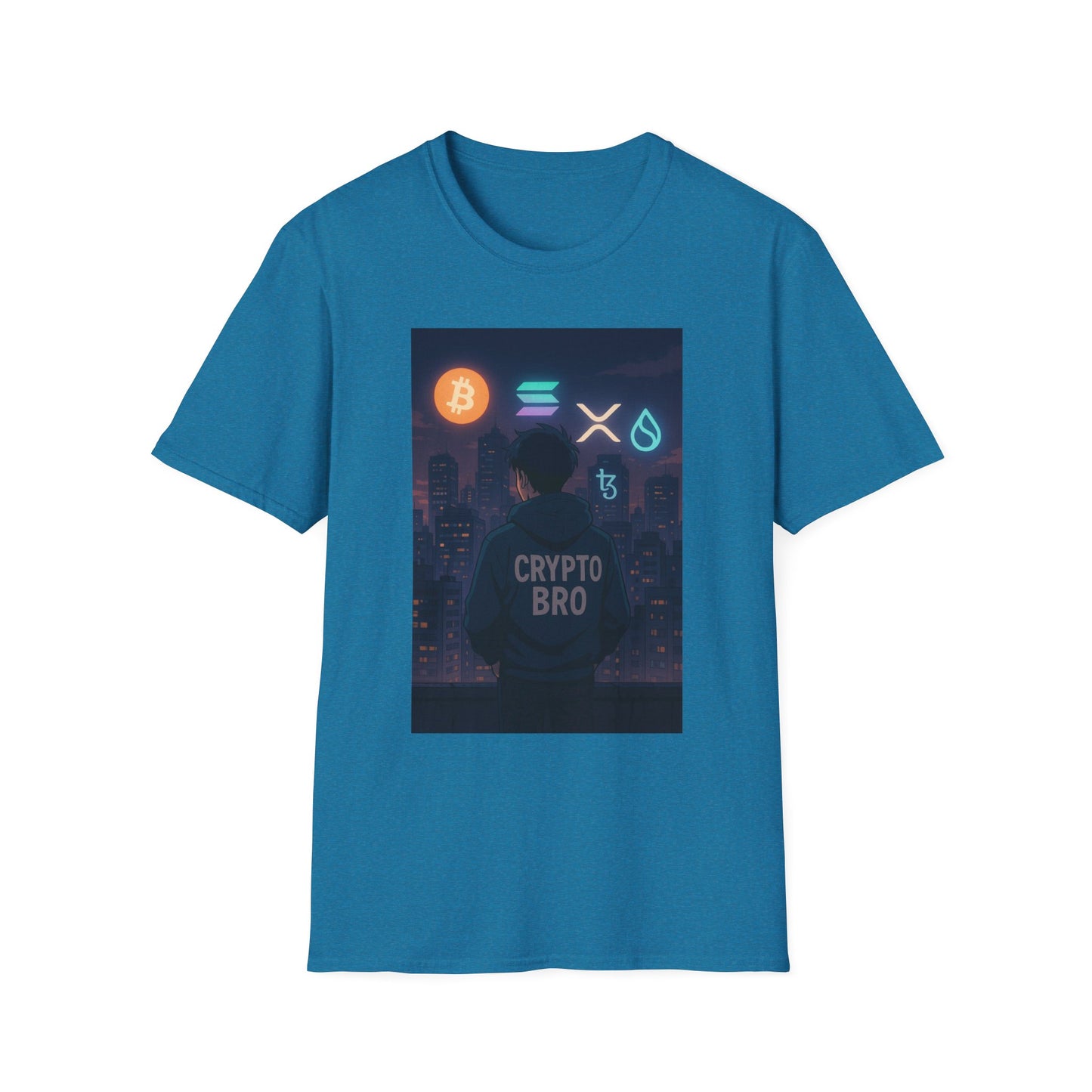 Crypto Bro Unisex Softstyle T-Shirt, Retro Gamer Apparel, Cryptocurrency Gift, Stylish Casual Wear, Graphic Tee for Men and Women