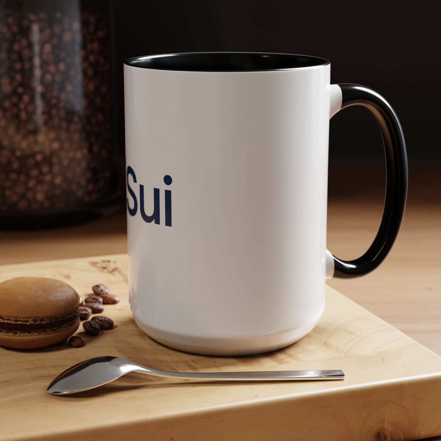 SUI Stylish Accent Coffee Mug - Unique Sui Logo Design, Perfect Gift for Coffee Lovers, Home, Office, or as a Fun Collectible