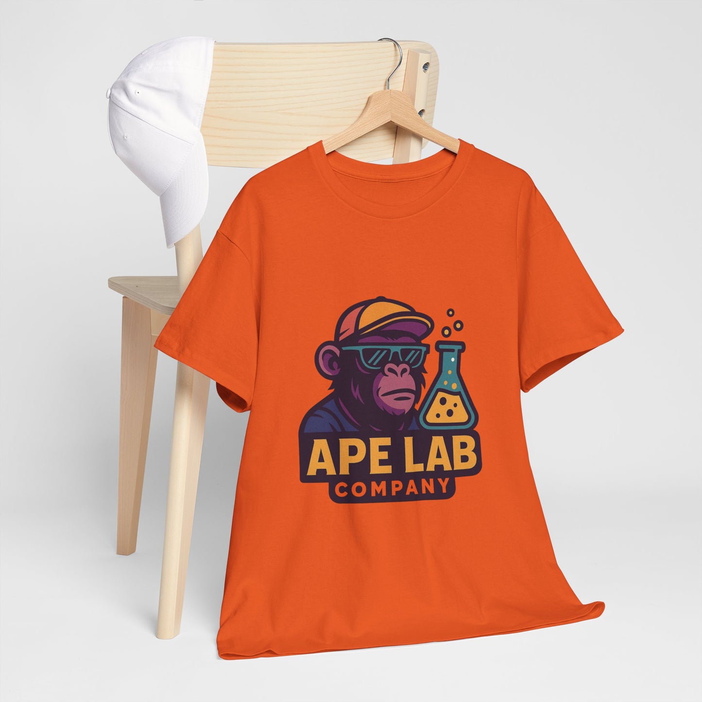 Ape Lab Company Unisex Heavy Cotton Tee - Fun and Stylish Tee for Science Lovers, Perfect for Casual Wear, Gifts, Birthdays, and Parties